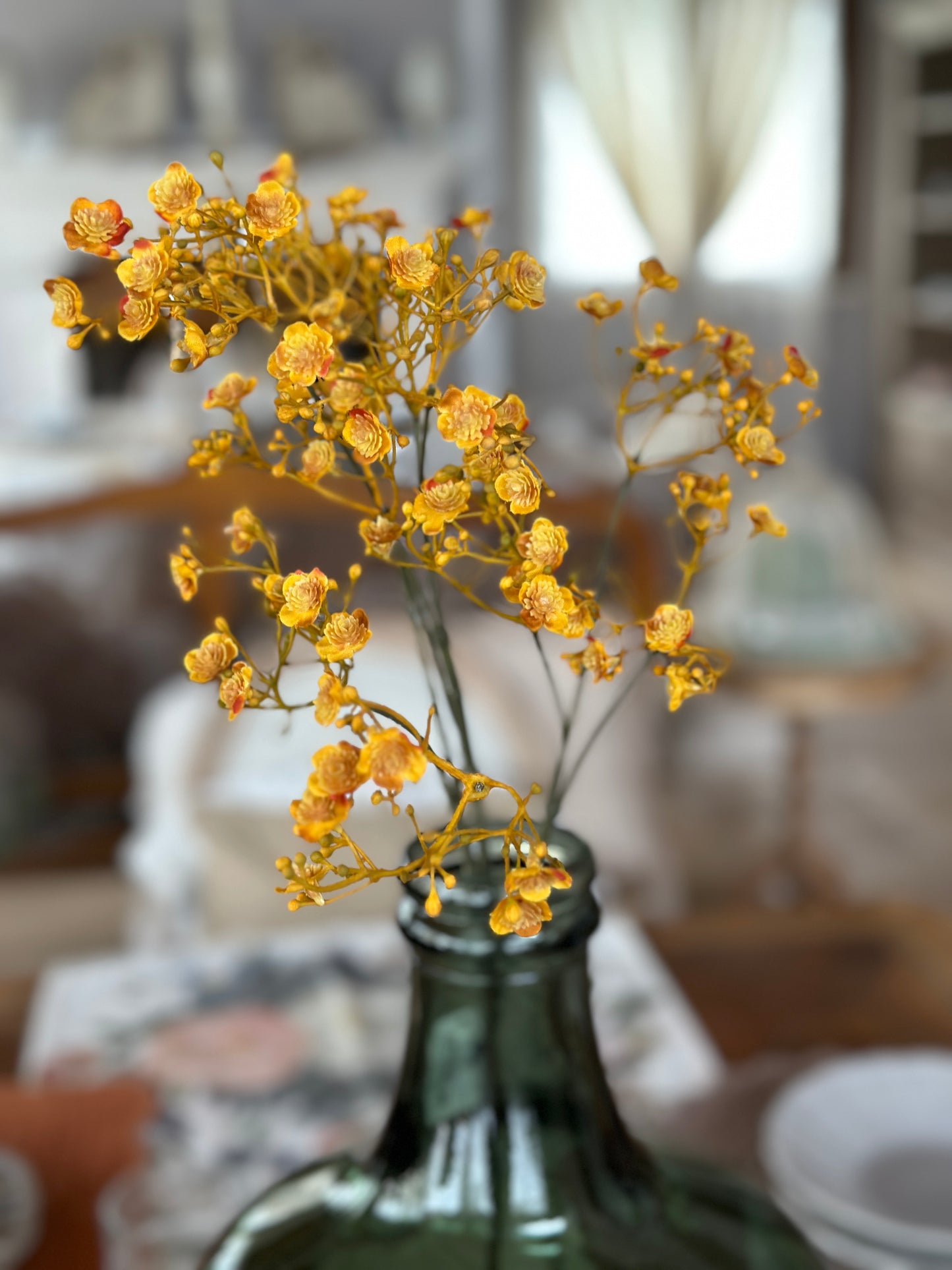 Ramo Fiore Gypsophila Con Fiorellini Colore Miele