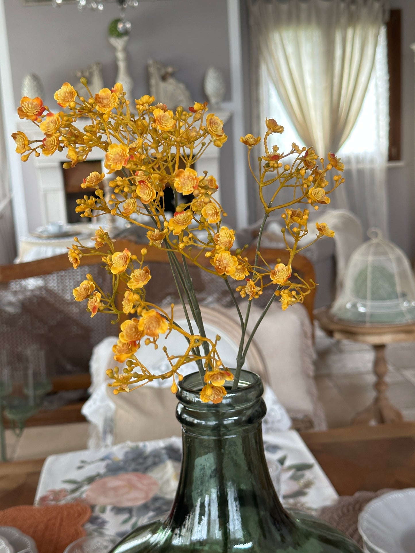 Ramo Fiore Gypsophila Con Fiorellini Colore Miele