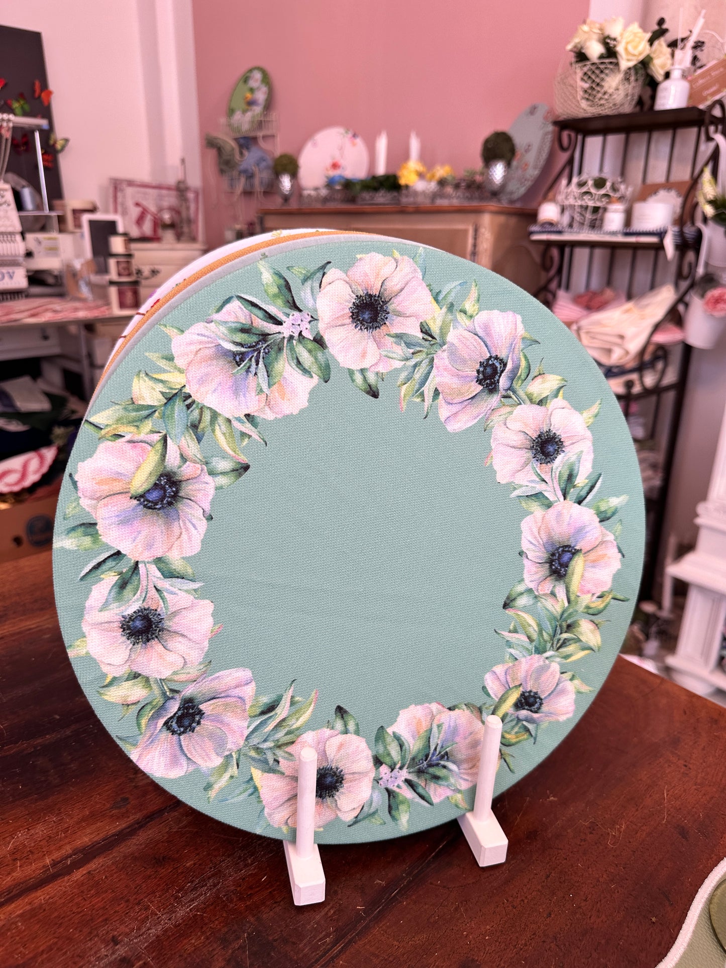 Sottopiatto Verde Acqua Con Fiori