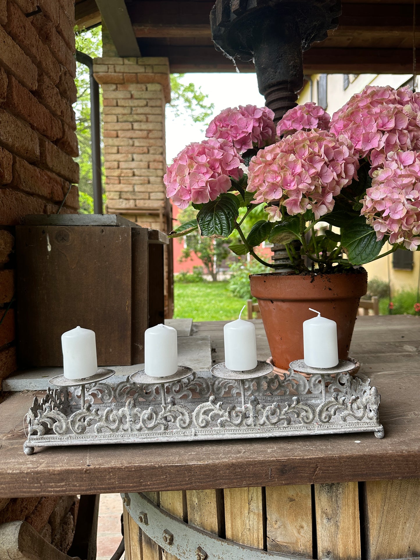 Candelabro Rettangolare A Quattro Con Vassoio
