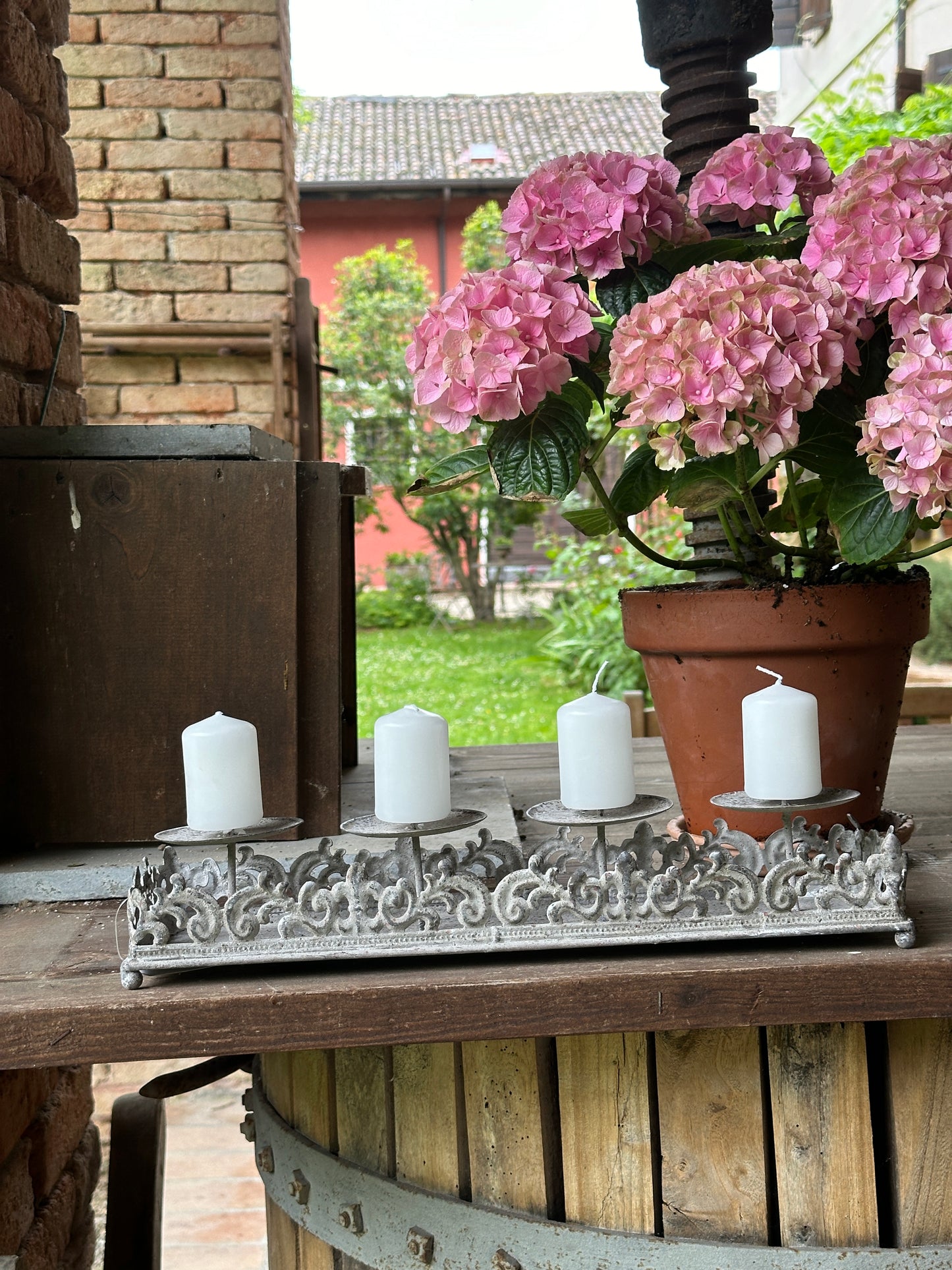 Candelabro Rettangolare A Quattro Con Vassoio