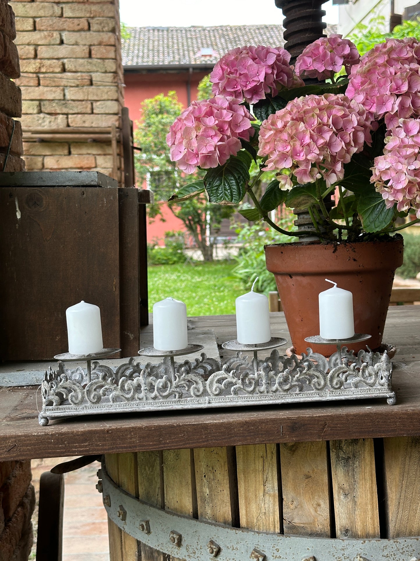 Candelabro Rettangolare A Quattro Con Vassoio