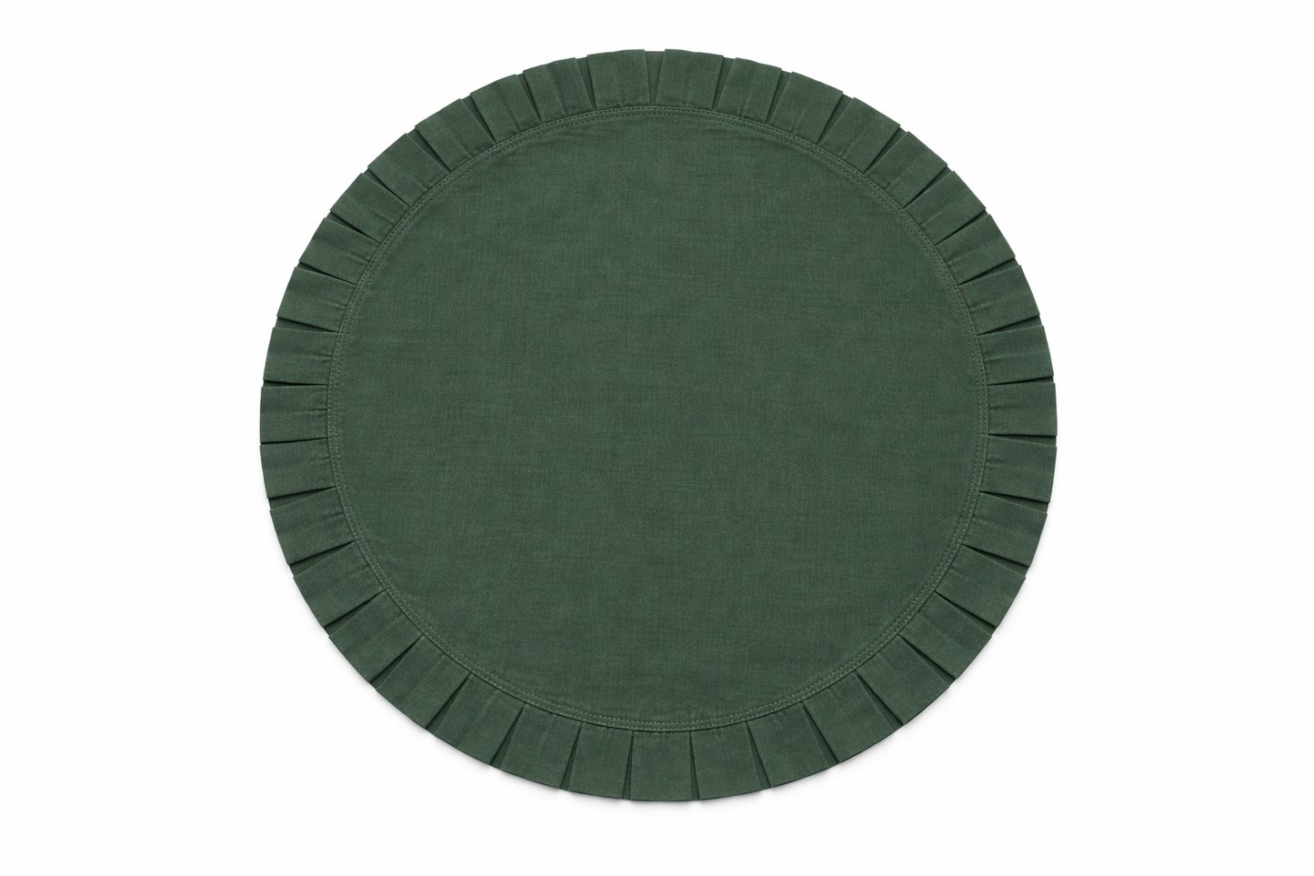 Tovaglietta Rotonda Con Rouches Verde