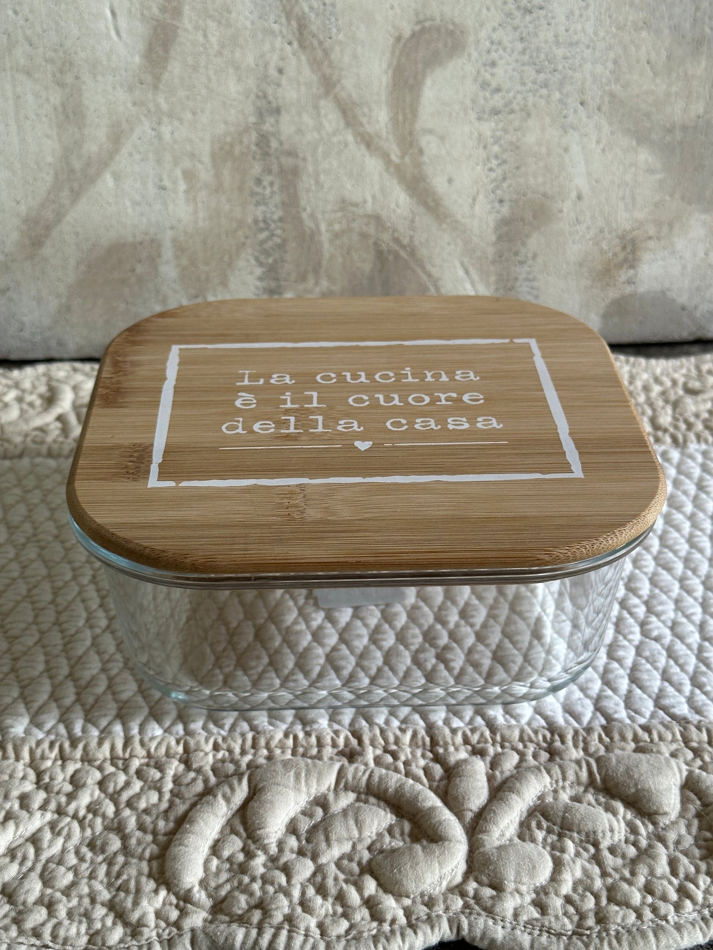 Contenitore Vetro Tappo Legno Con Scritta