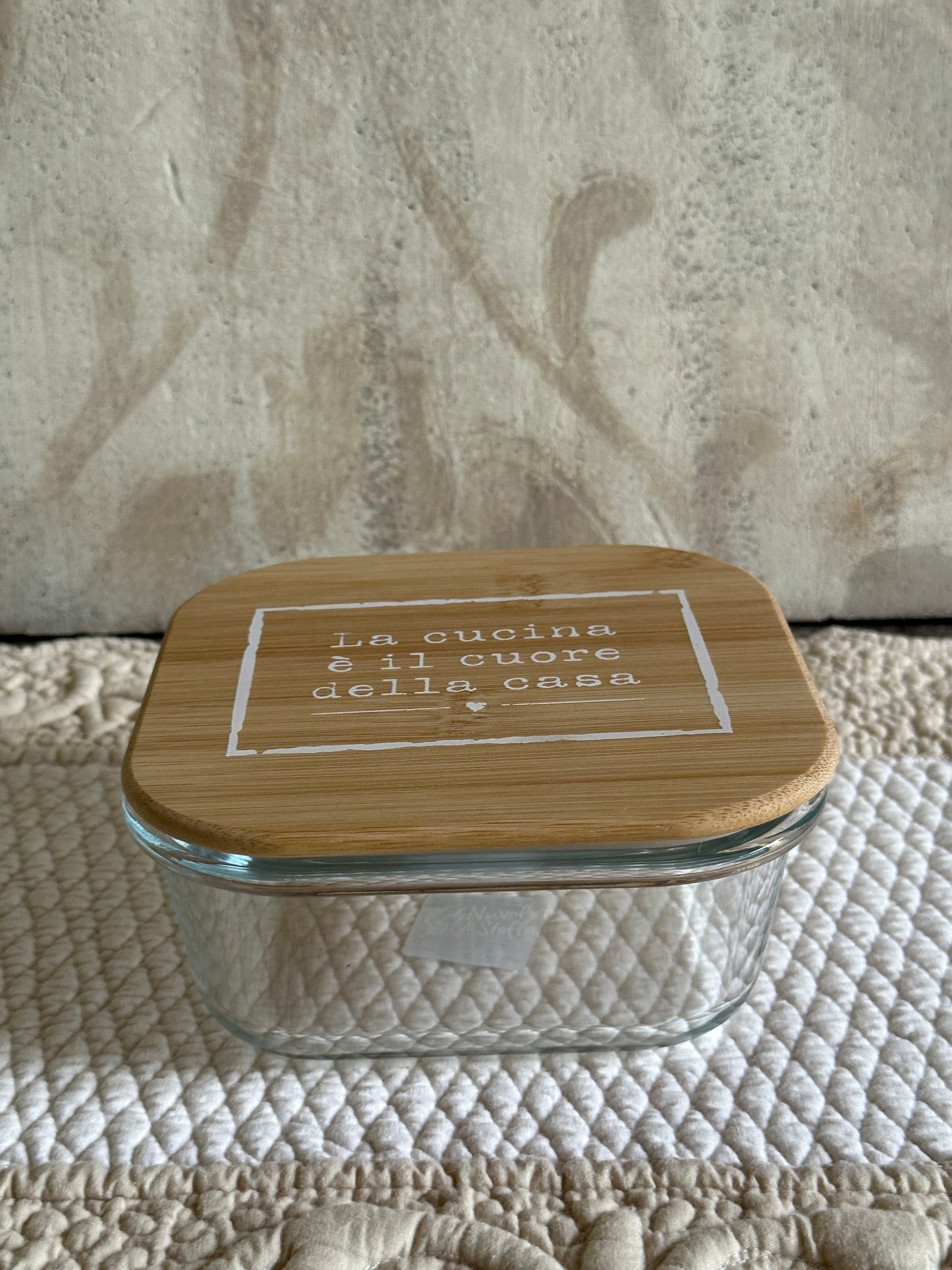 Contenitore Vetro Tappo Legno Con Scritta