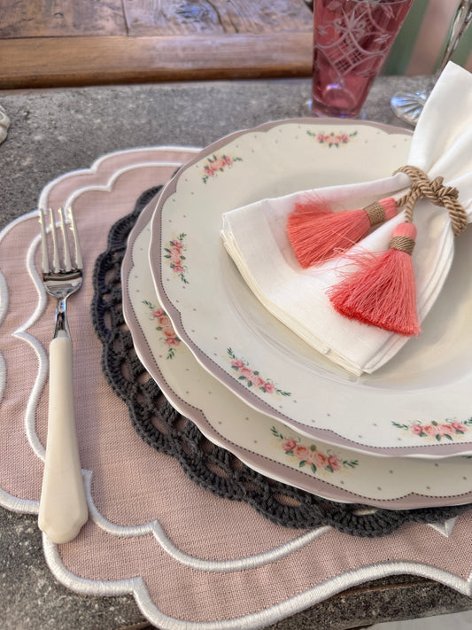 Sottopiatto/Centrino Uncinetto Grigio Fumo