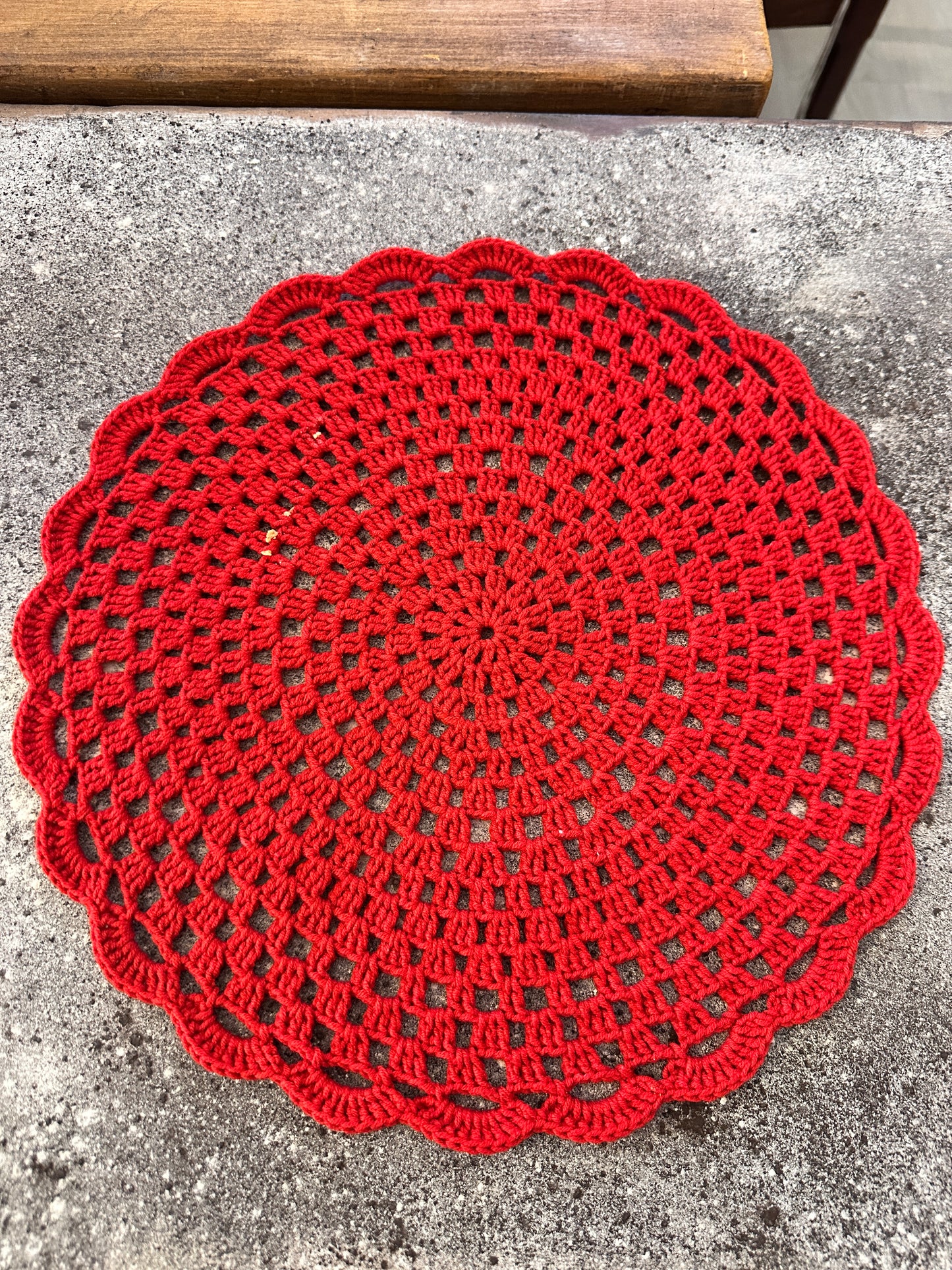 Sottopiatto/Centrino Uncinetto Rosso