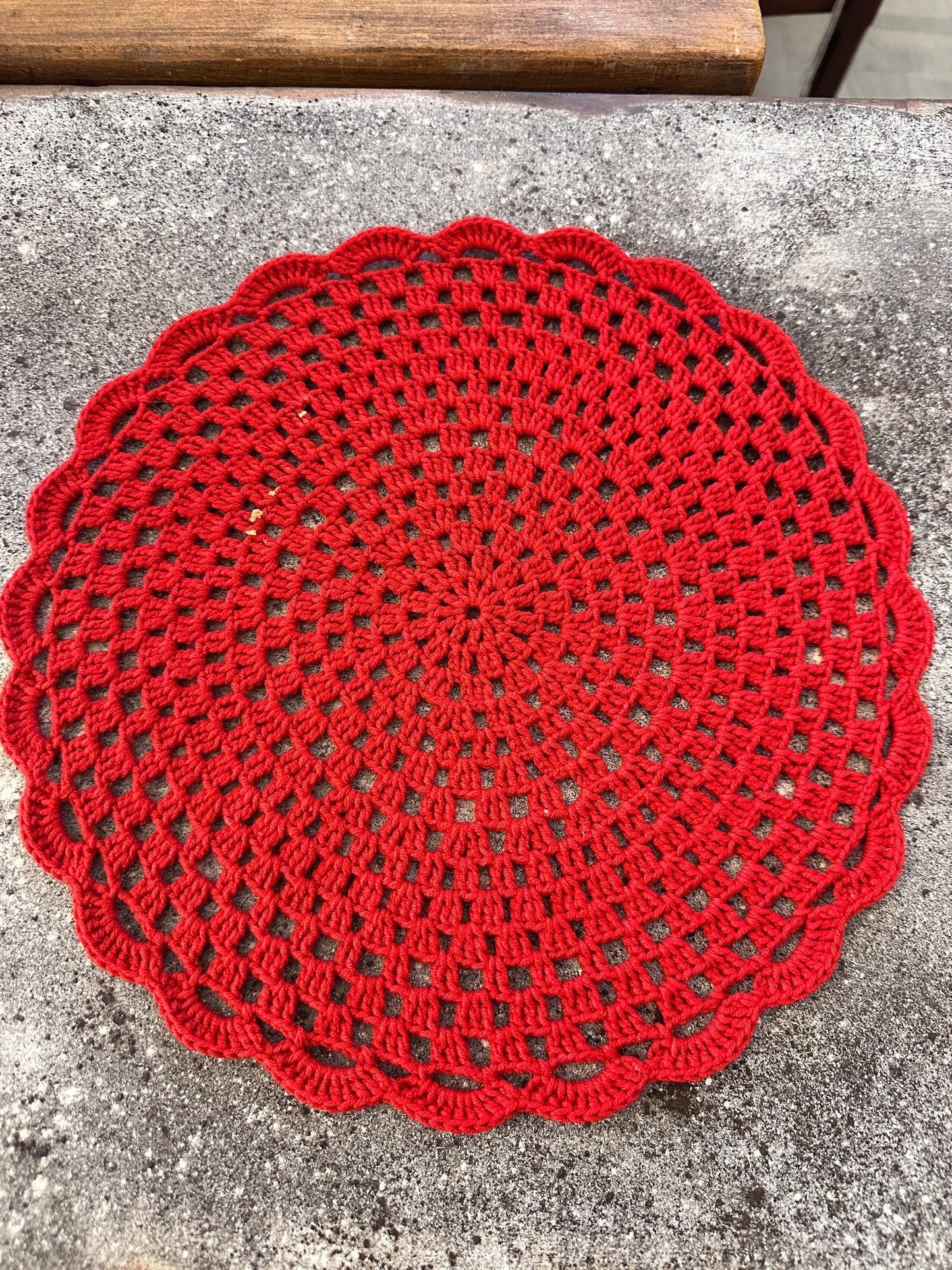 Sottopiatto/Centrino Uncinetto Rosso