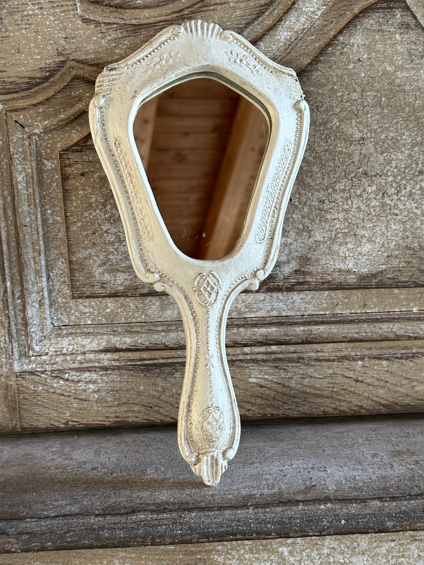 Specchio Con Manico Con Punta Decorata