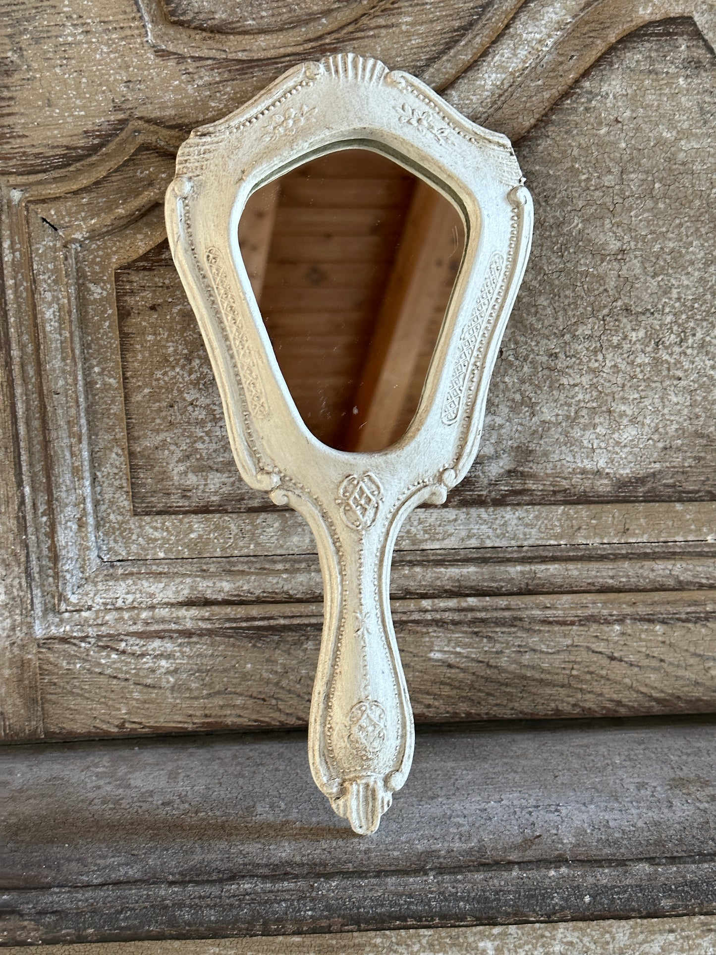 Specchio Con Manico Con Punta Decorata