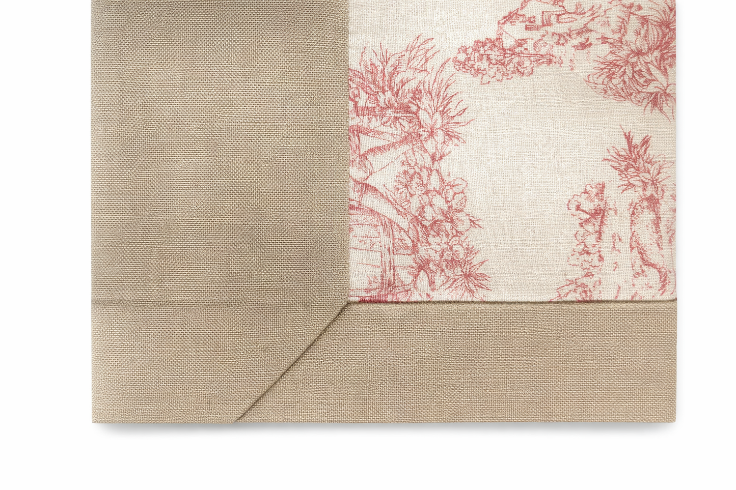 Tovaglia Toile De Jouy Rosa e Beige