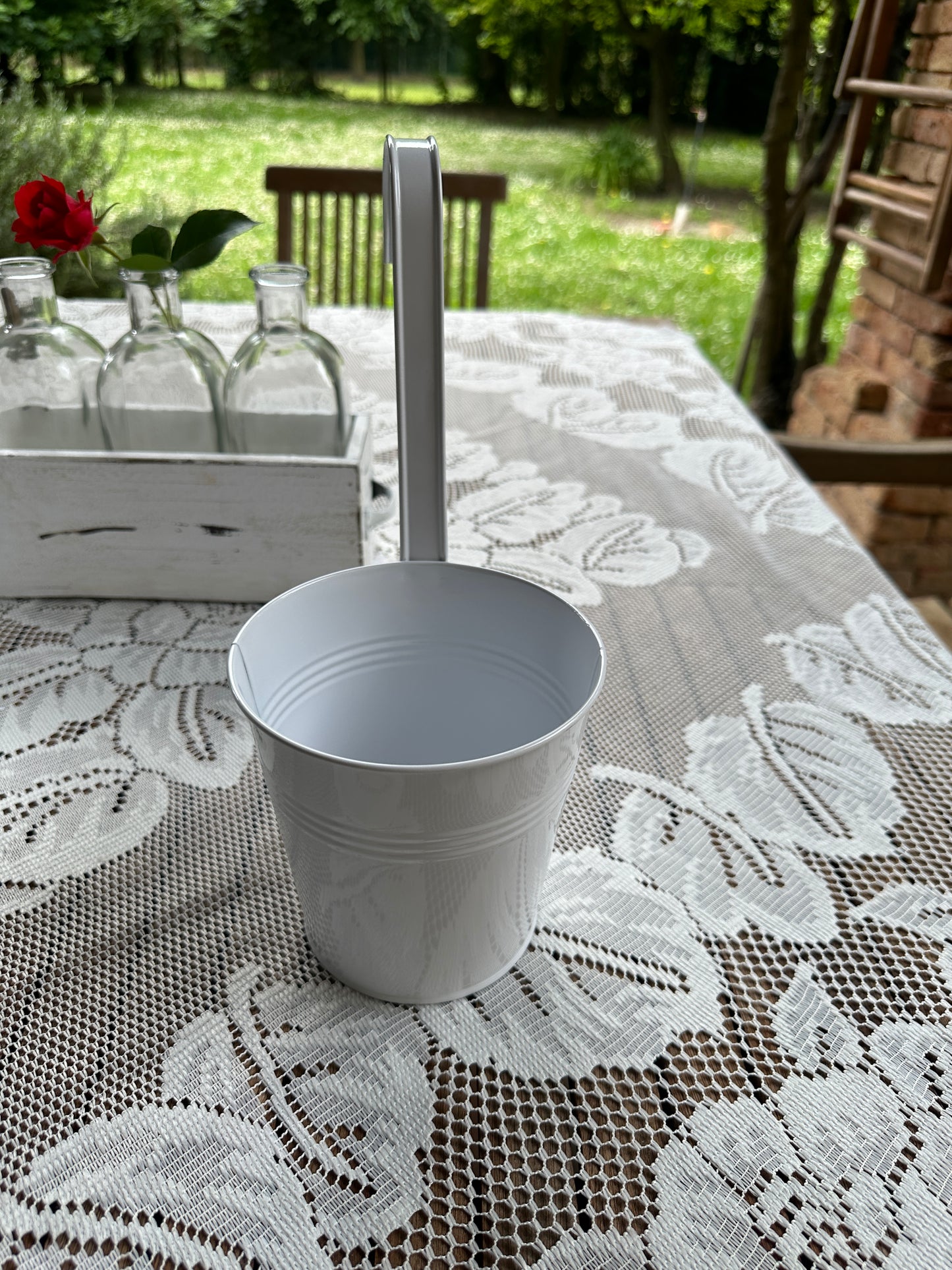 Secchio Da Appendere Con Gancio Bianco