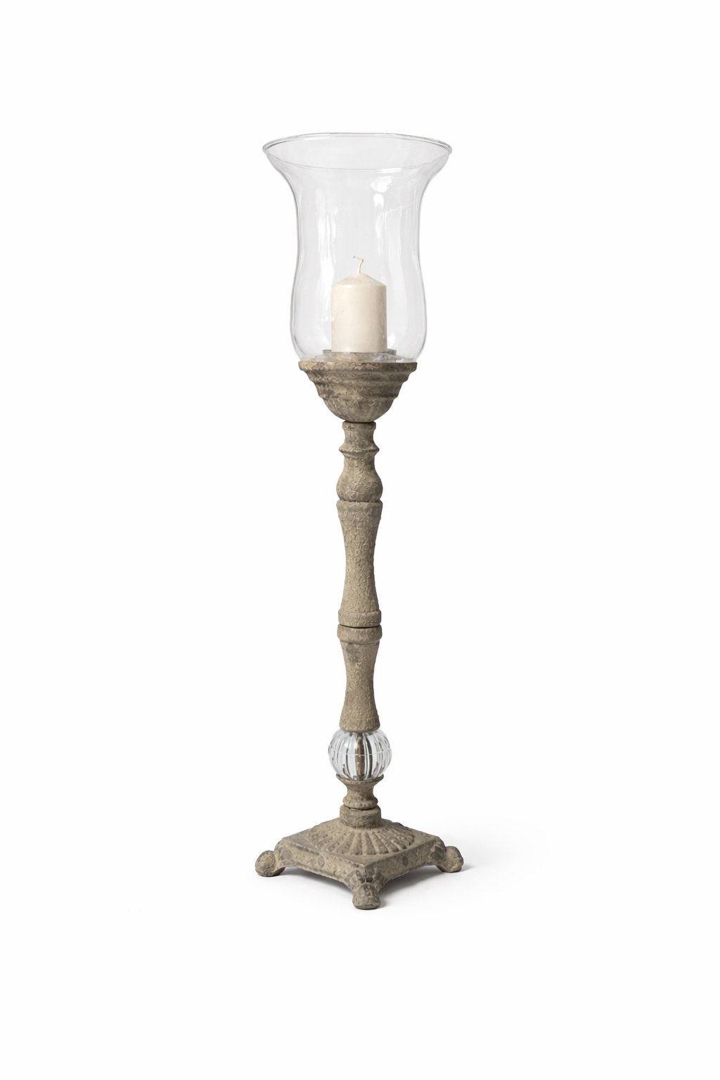 Candelabro In Ferro E Vetro