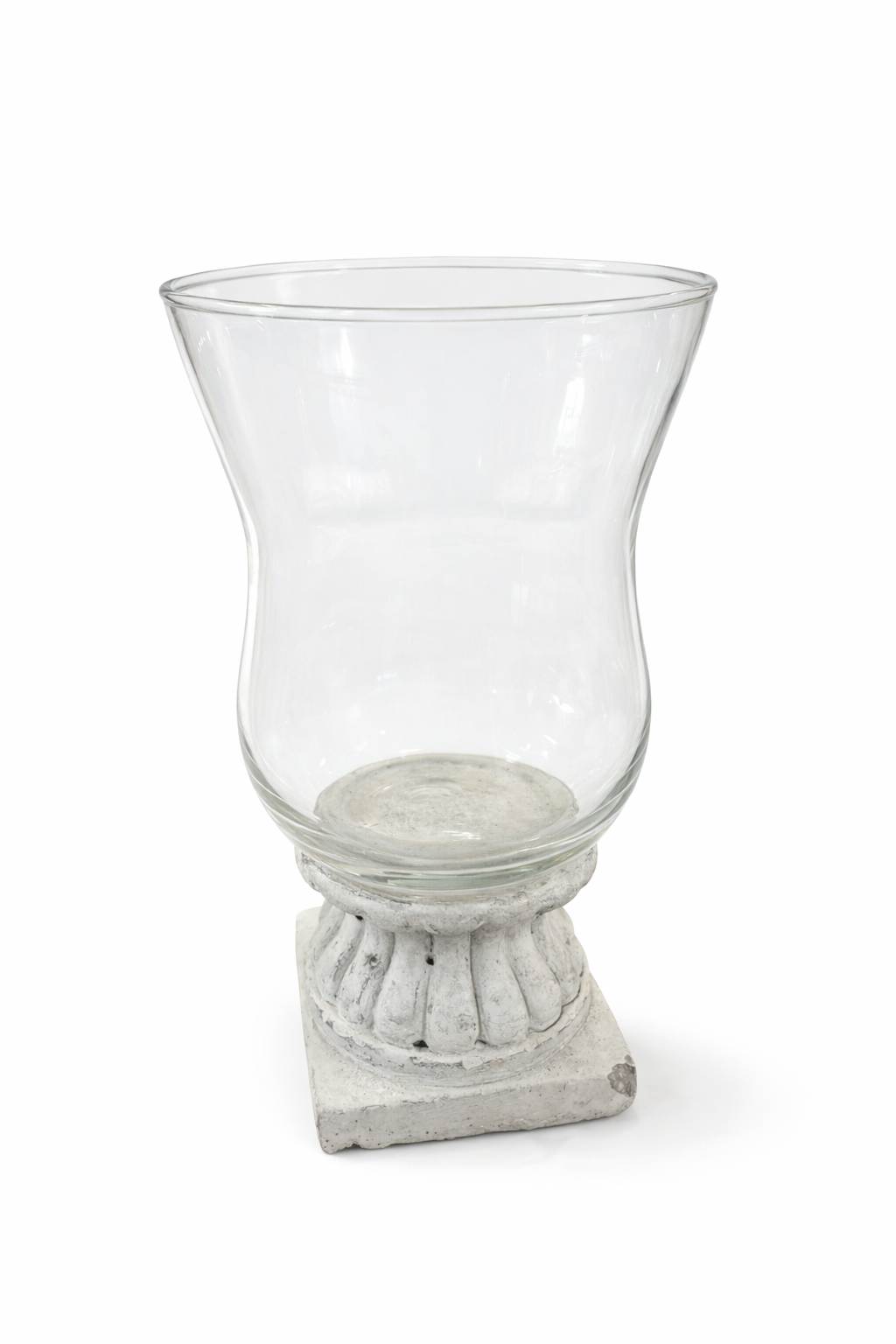 Vaso Porta Fiori Con Base In Cemento