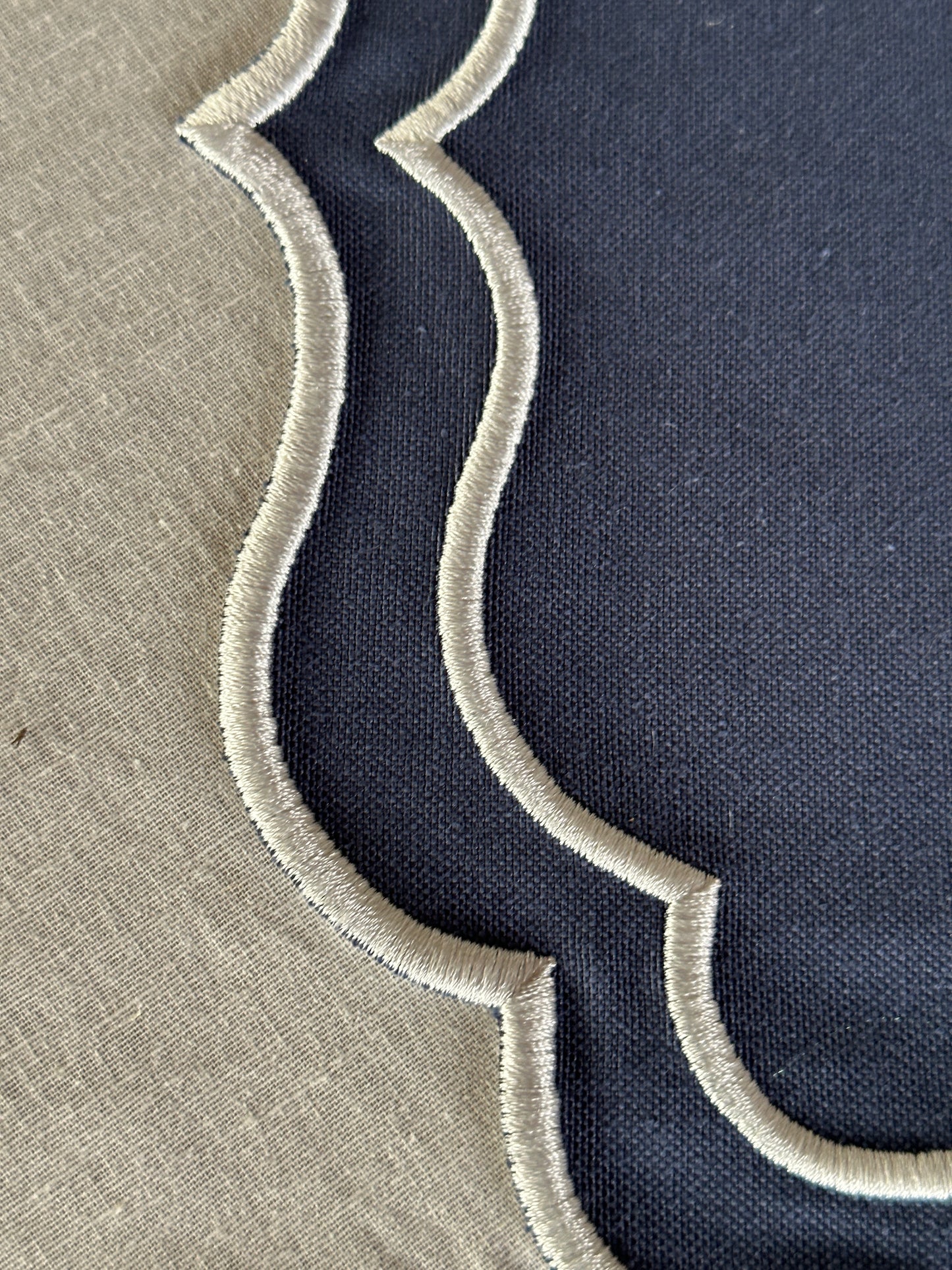 Tovaglietta Ricamata Blu Avio/Bianco Idrorepellente