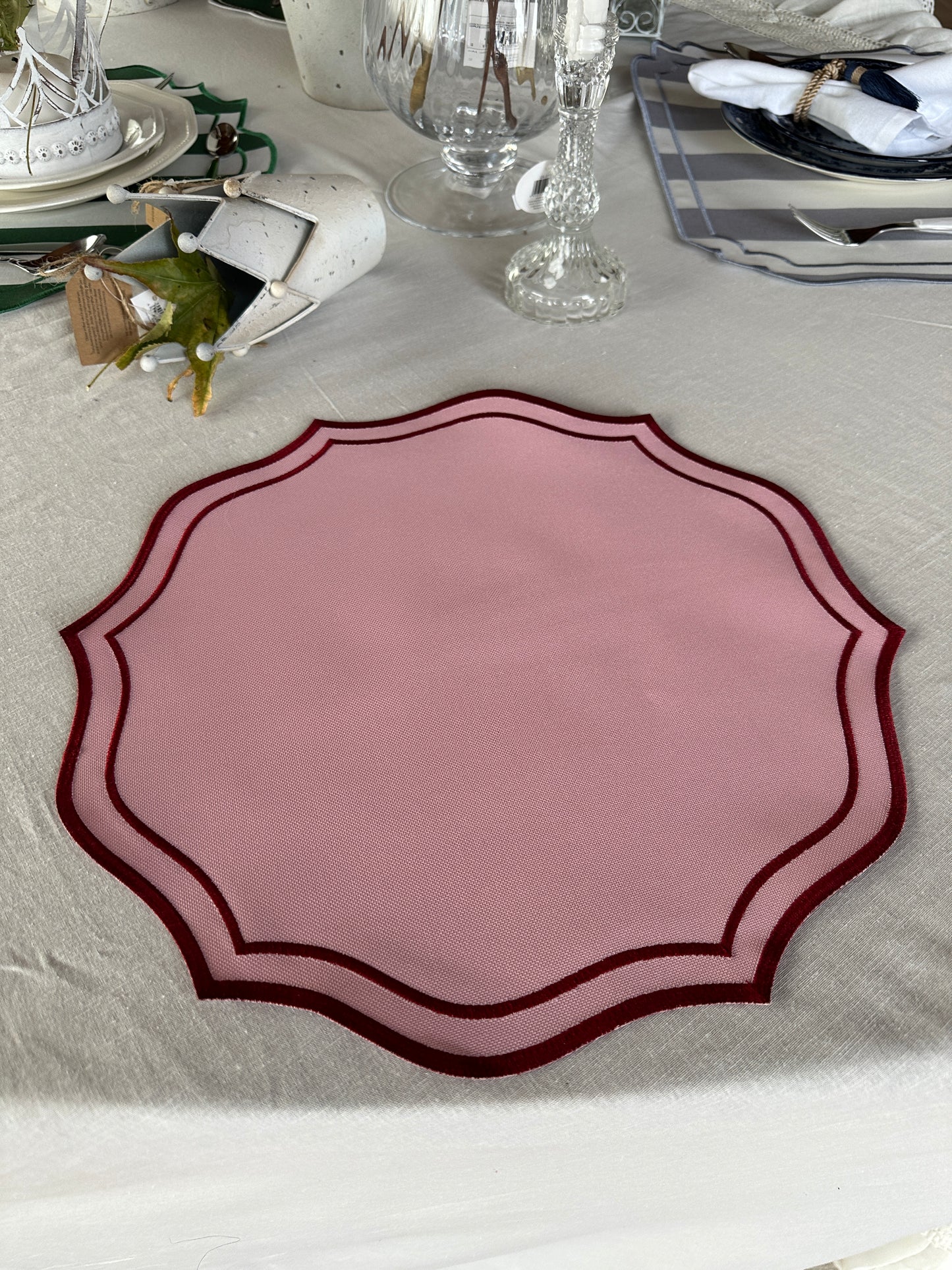 Tovaglietta Rosa/Rosso Double Idrorepellente
