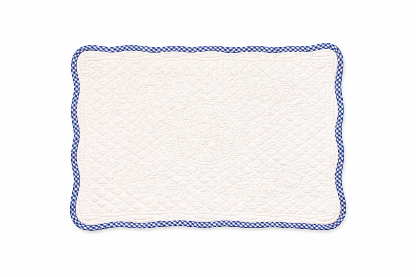 Tovagliette Americane Bastidon Rettangolare In Boutis Bordo Vichy Blu