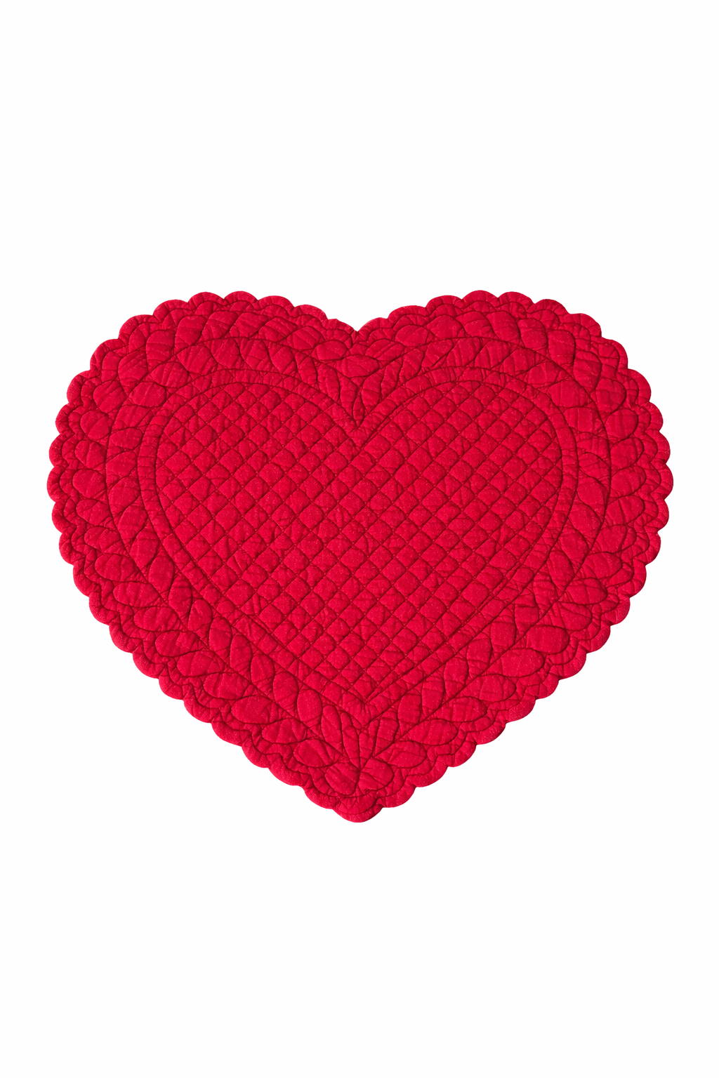 Tovaglietta Americana A Cuore In Boutis Rossa