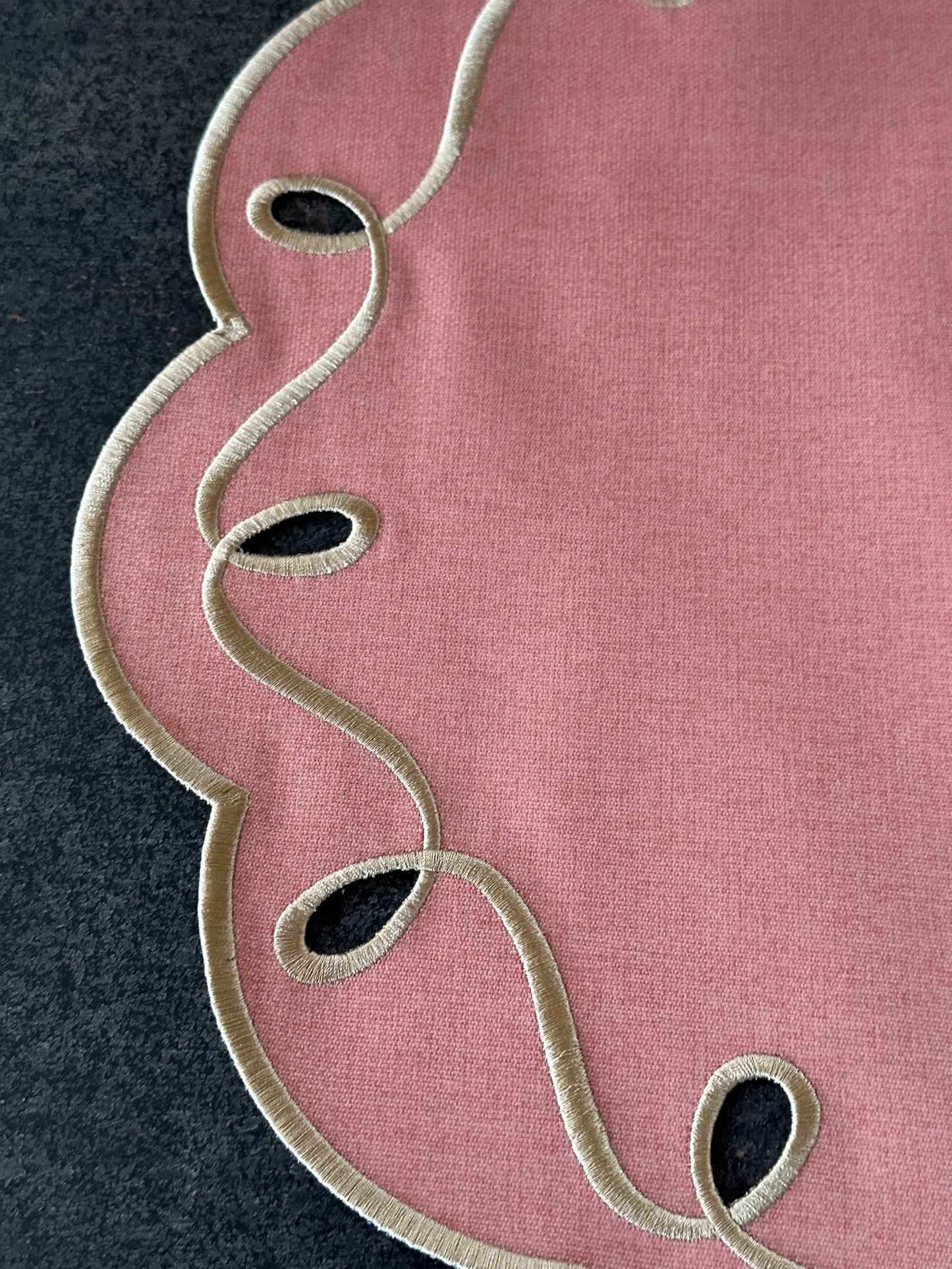 Tovaglietta Rosa Pesca/Oro Double Idrorepellente