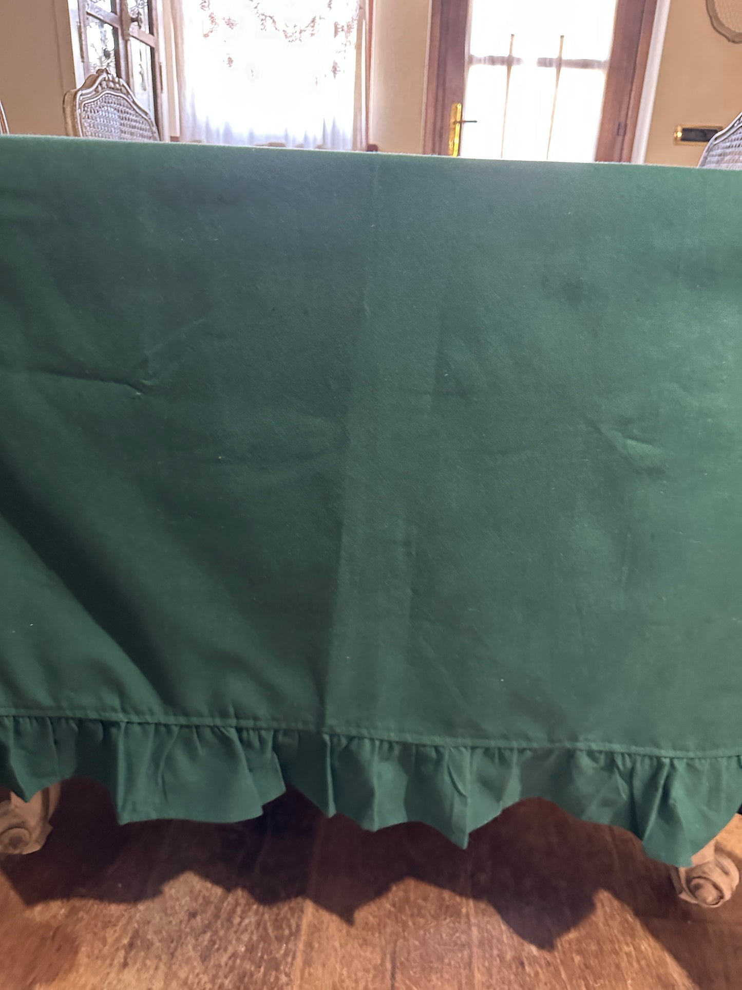 Tovaglia Rettangolare Verde Con Volant