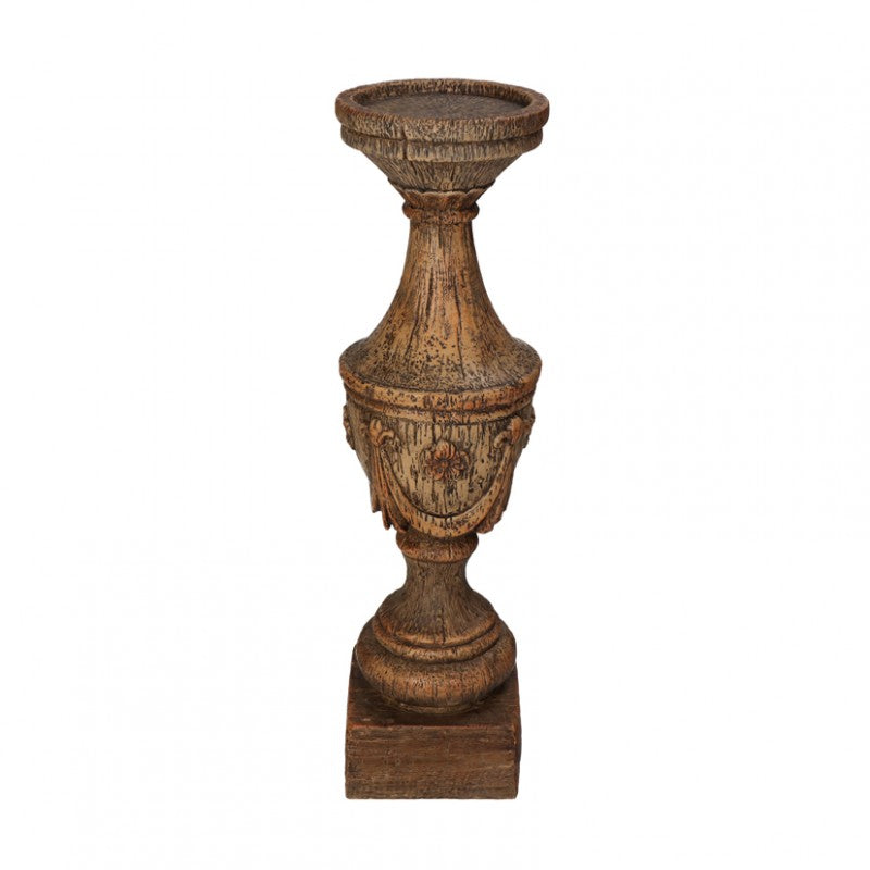 Candelabro Effetto Legno Decorato