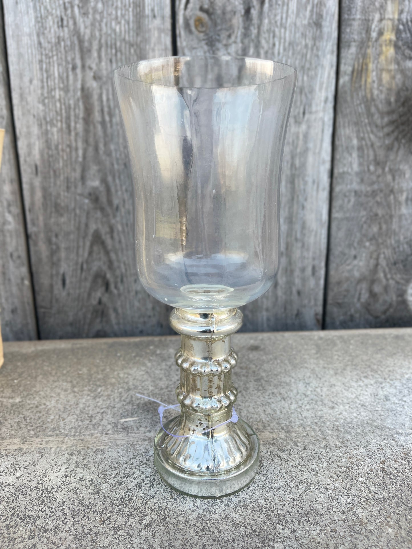 Vaso Con Piedistallo Argento