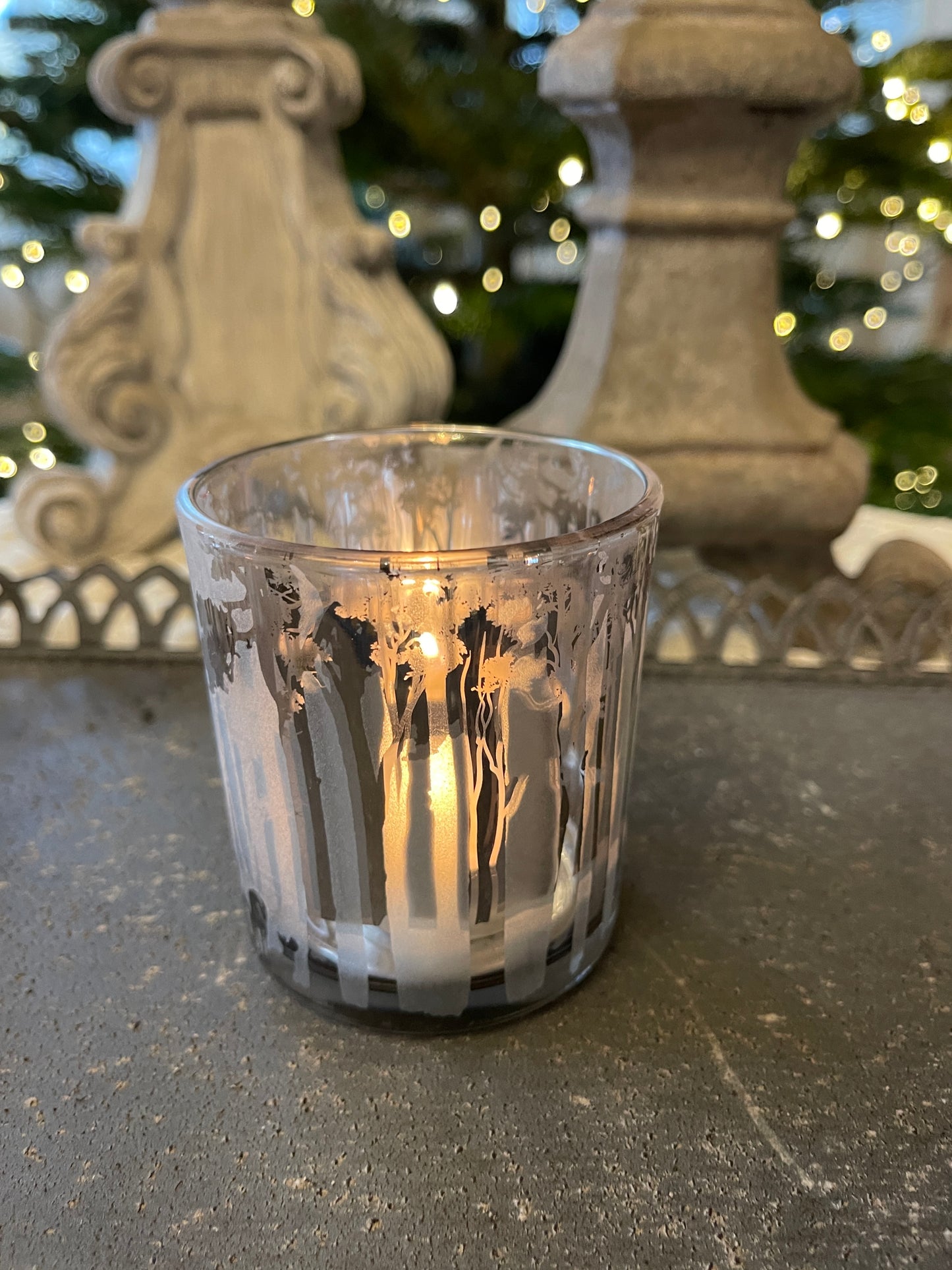 Vaso Portatealight Con Decoro Albero