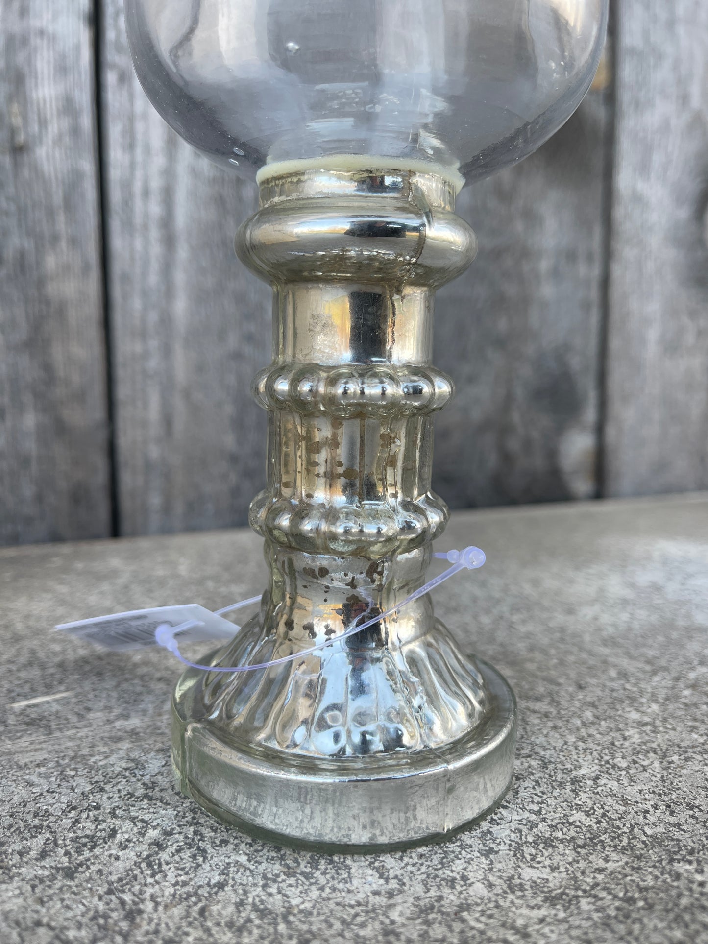 Vaso Con Piedistallo Argento