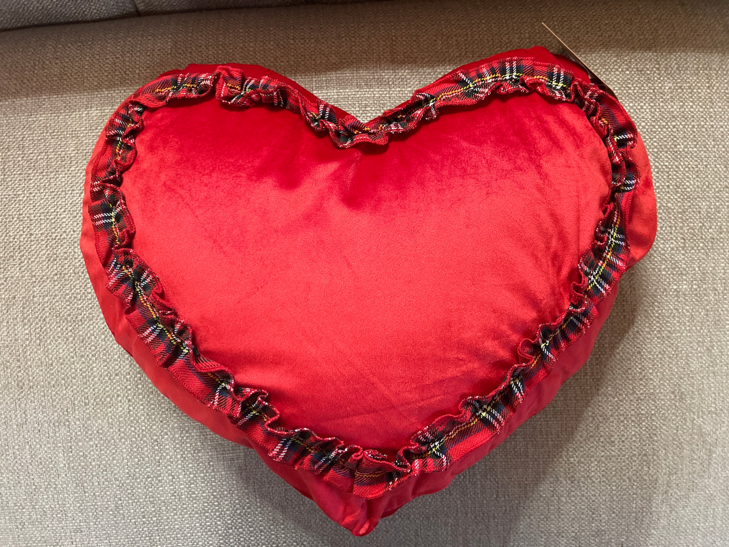 Cuscino Royal Velvet Cuore Con Tartan