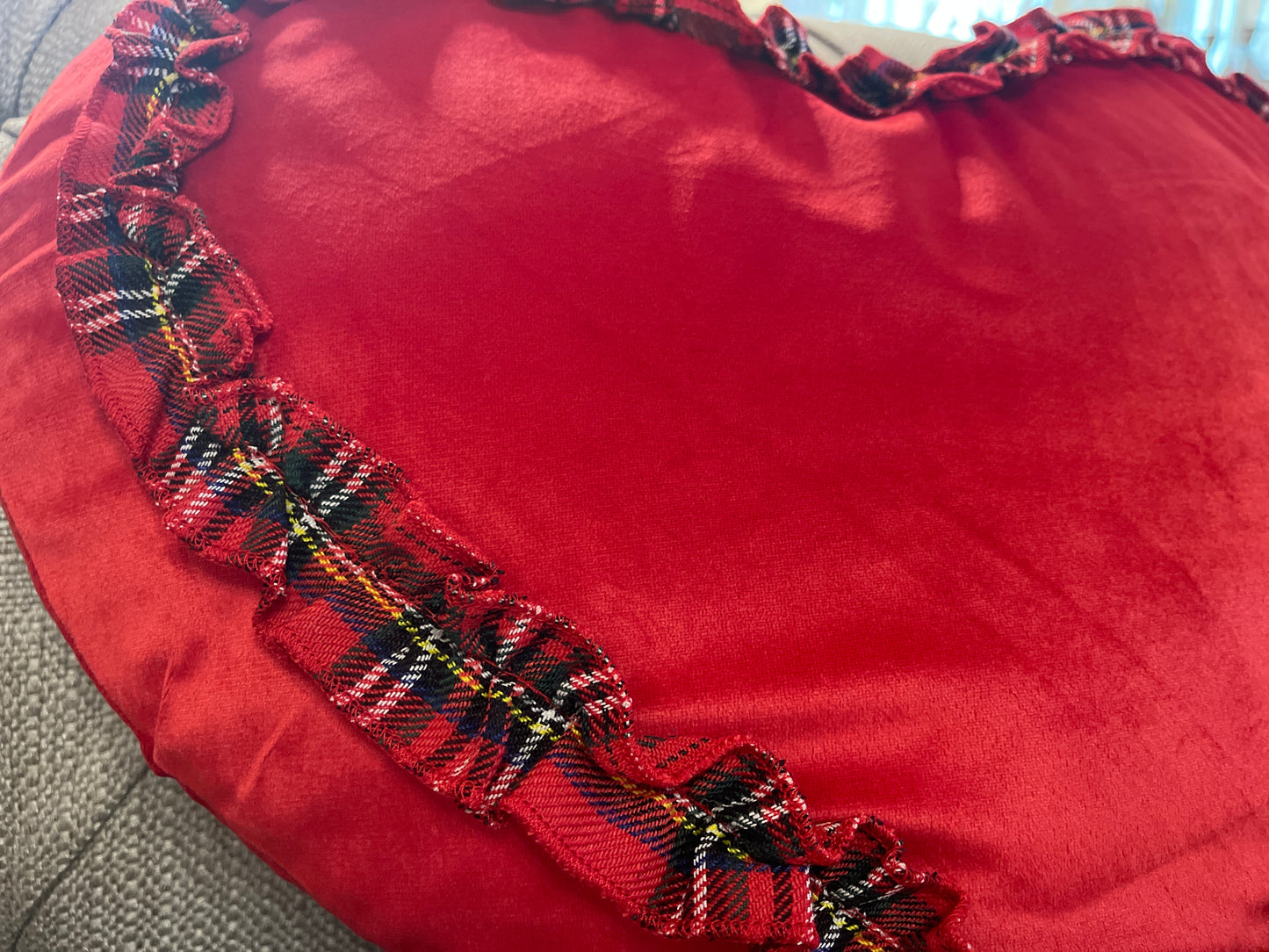 Cuscino Royal Velvet Cuore Con Tartan