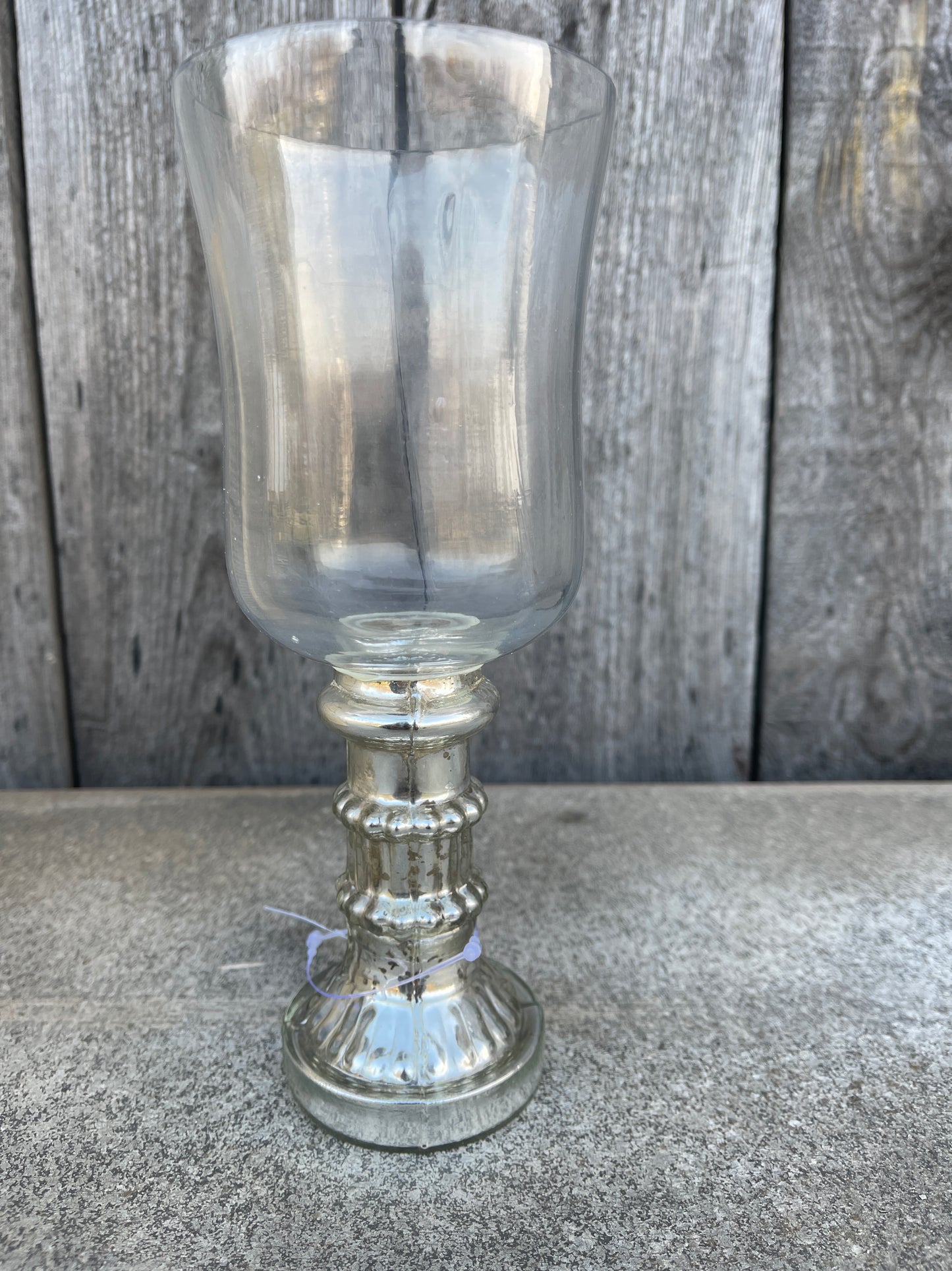 Vaso Con Piedistallo Argento