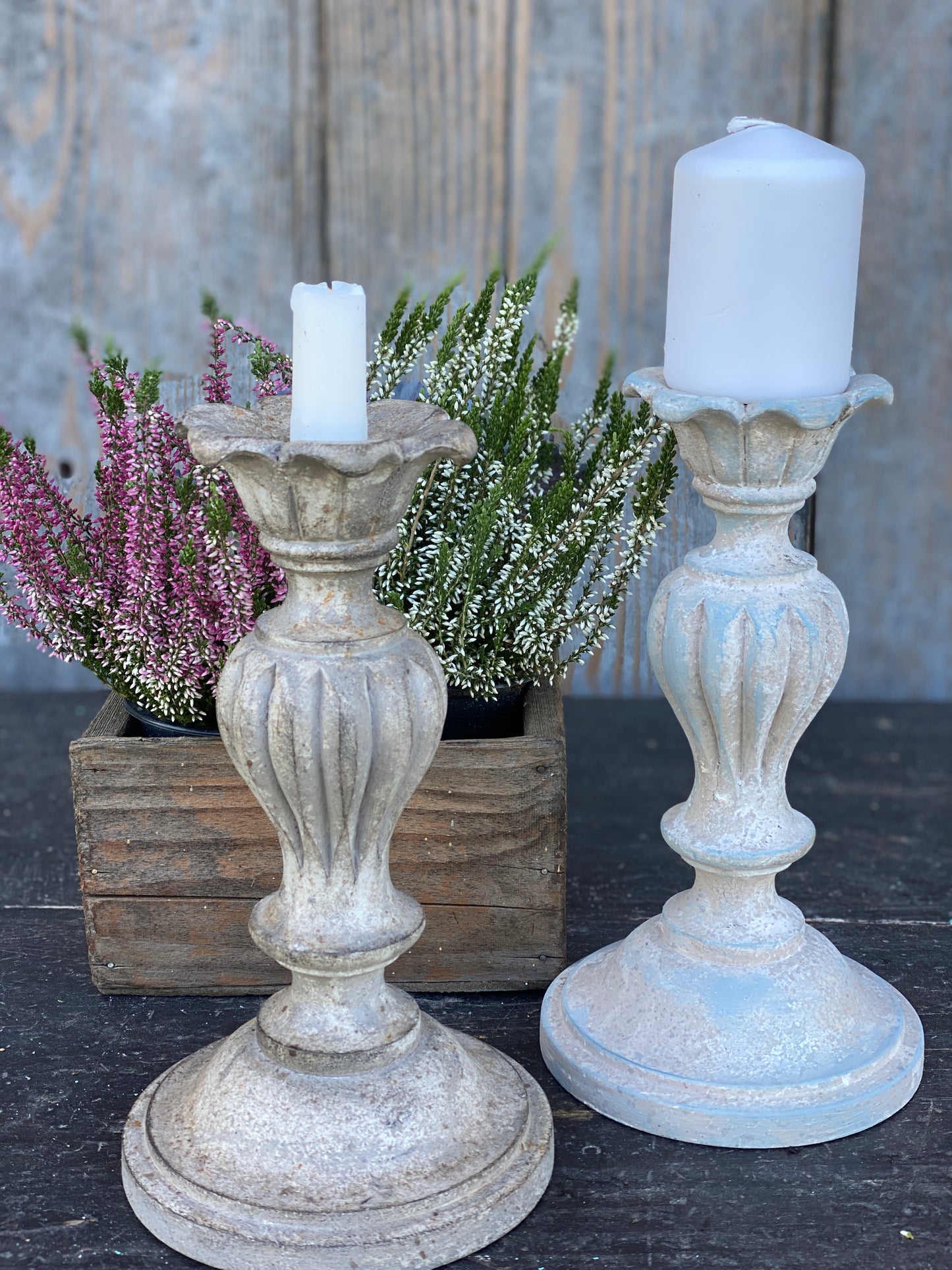Candelabro Con Intarsi Basso