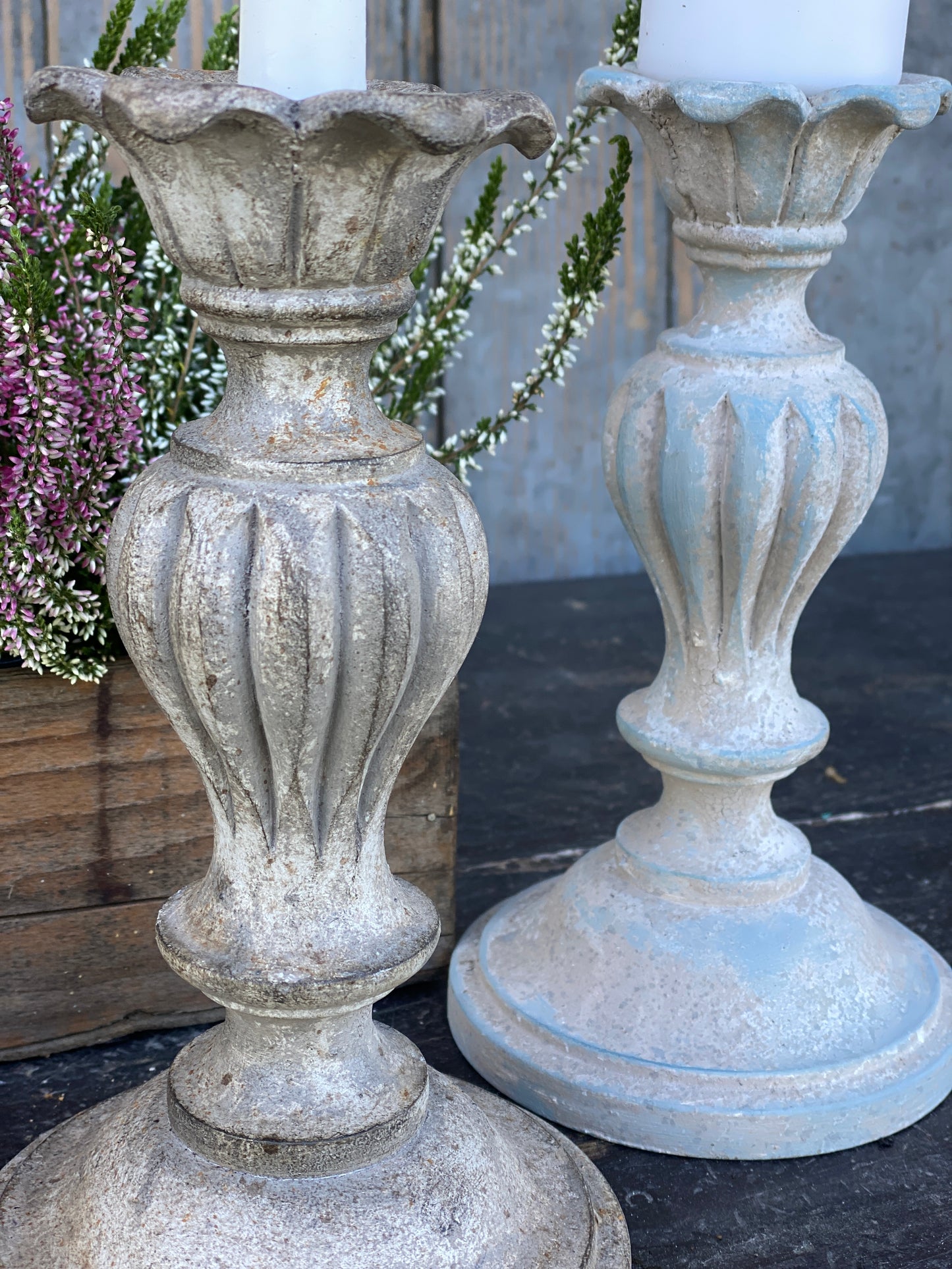 Candelabro Con Intarsi Basso