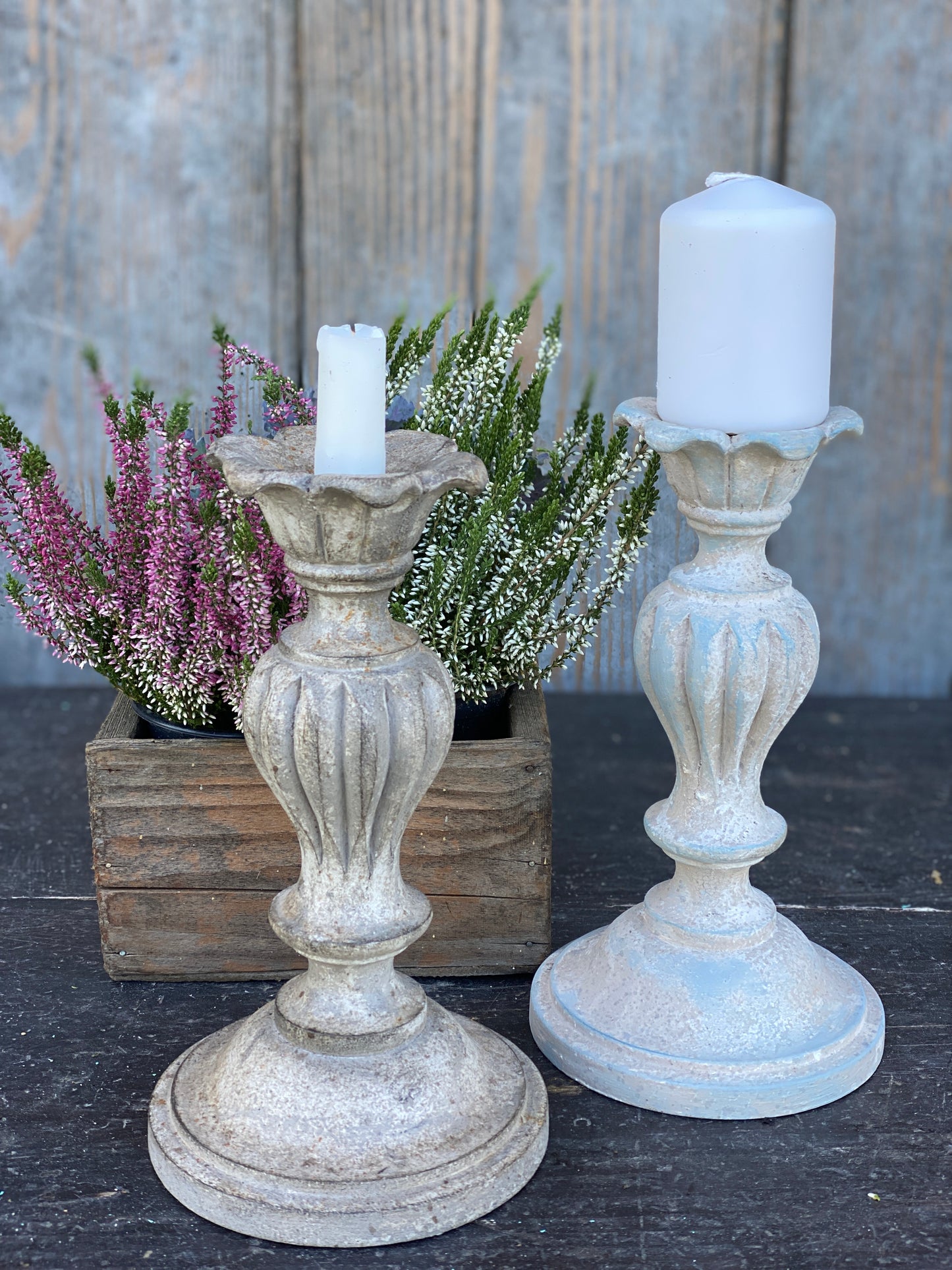 Candelabro Con Intarsi Basso