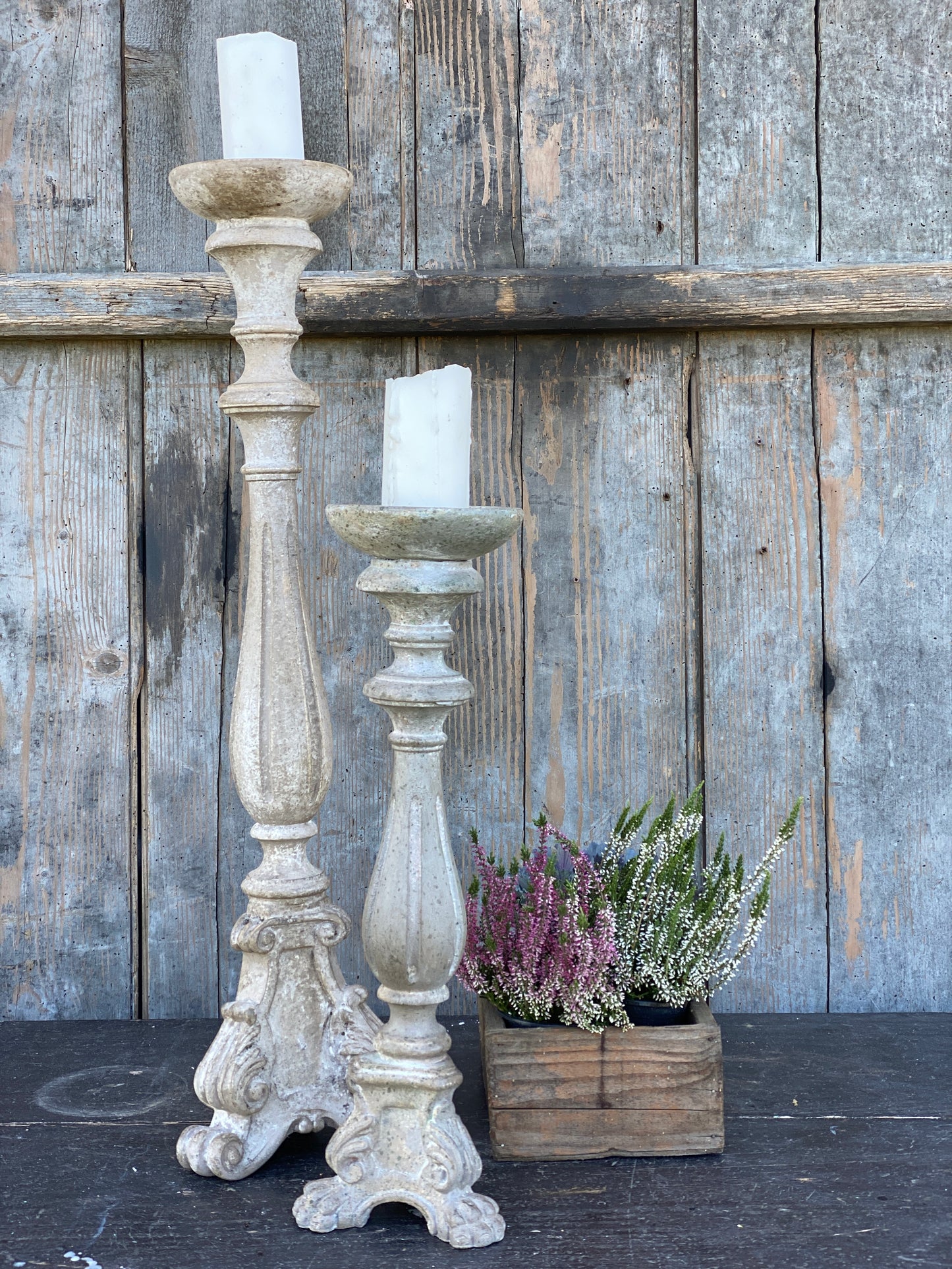 Candelabro Con Base Decorato