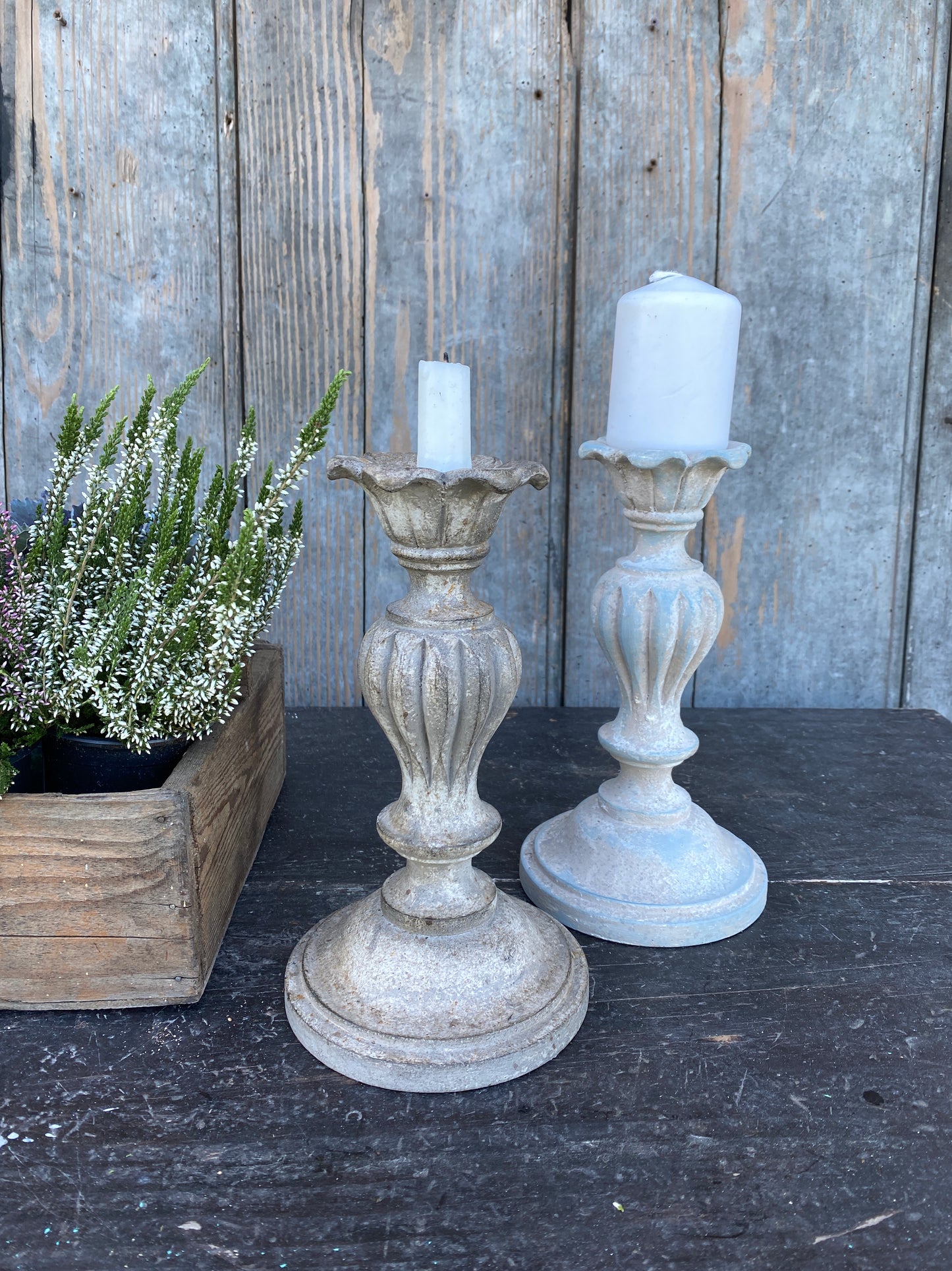 Candelabro Con Intarsi Basso