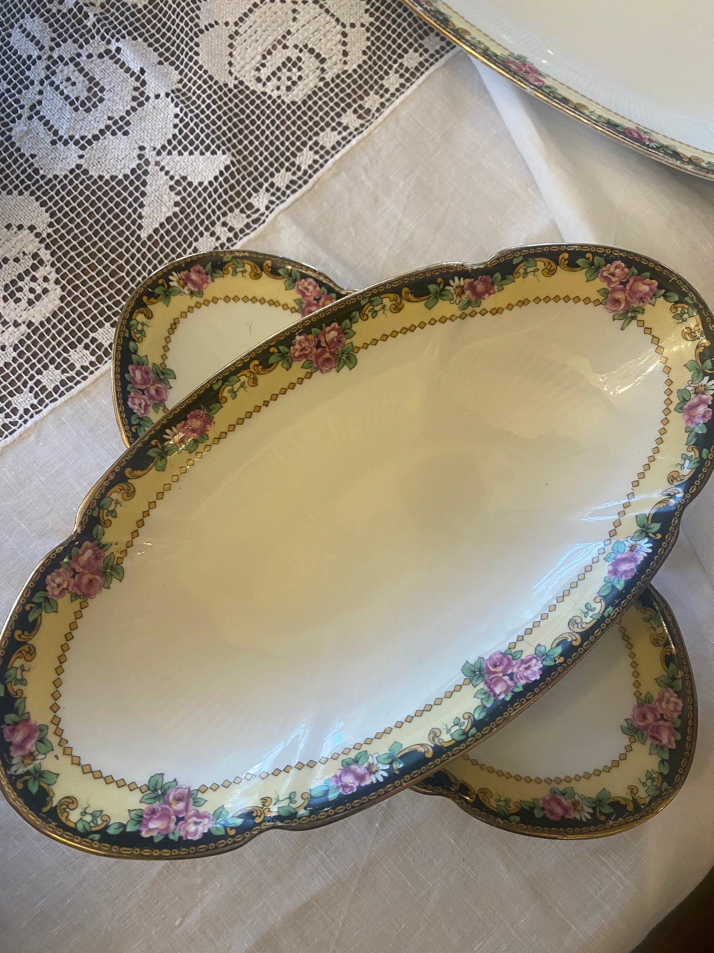 Servizio Piatti Antico Limoges Con Decori Floreali