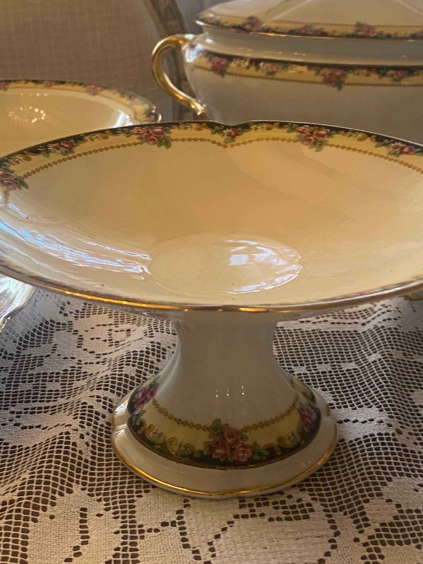 Servizio Piatti Antico Limoges Con Decori Floreali