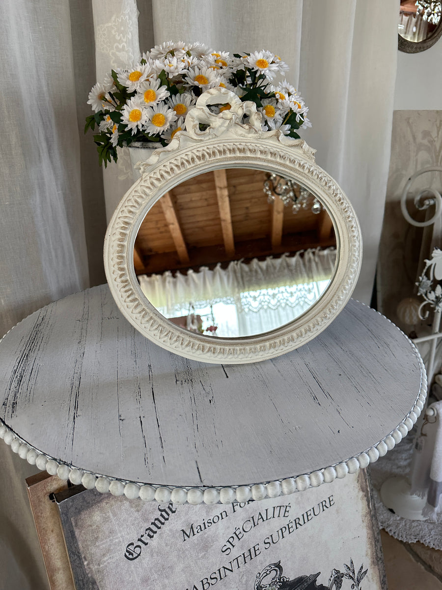 Specchio Ovale Con Decori – Shabby Barn