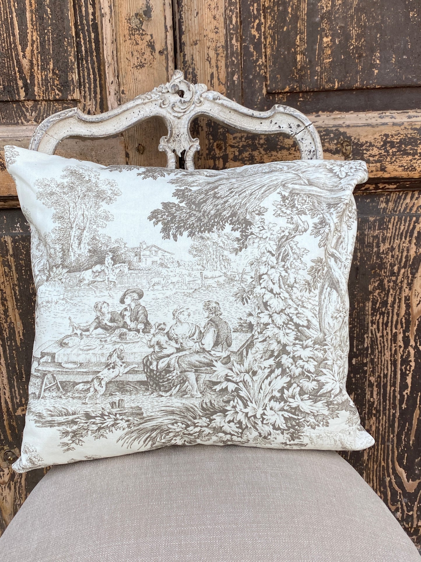 Cuscino In Cotone Toile De Jouy
