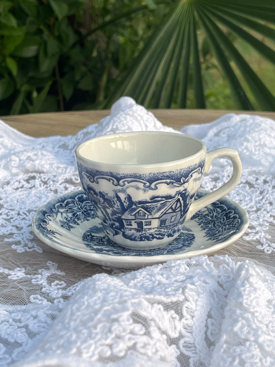 Servizio 6 Tazzine da Caffè in Porcellana - Collezione Botanic Blue -  Rivaldi