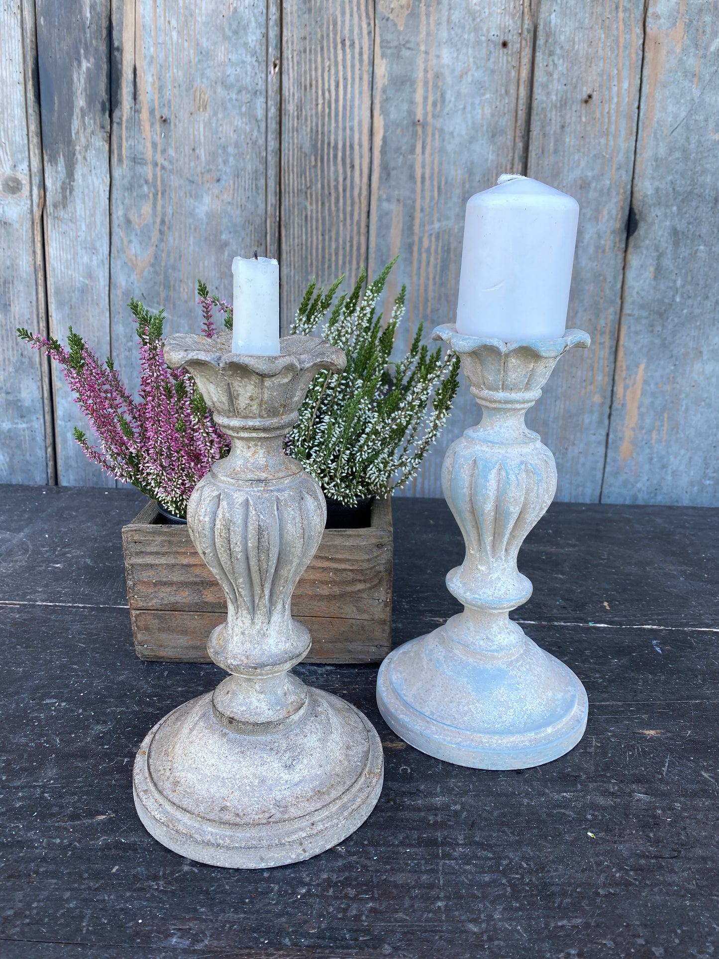 Candelabro Con Intarsi Basso