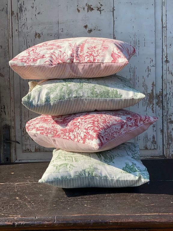 Cuscino In Cotone Toile De Jouy