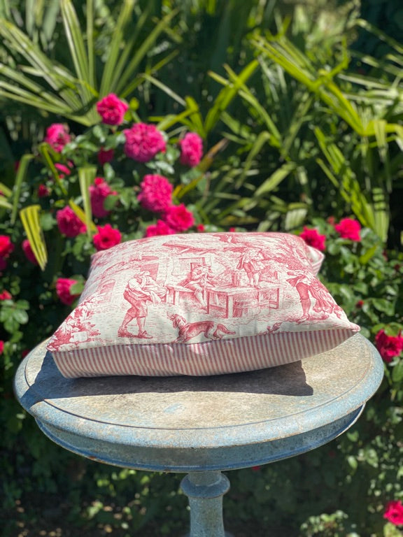 Cuscino In Cotone Toile De Jouy