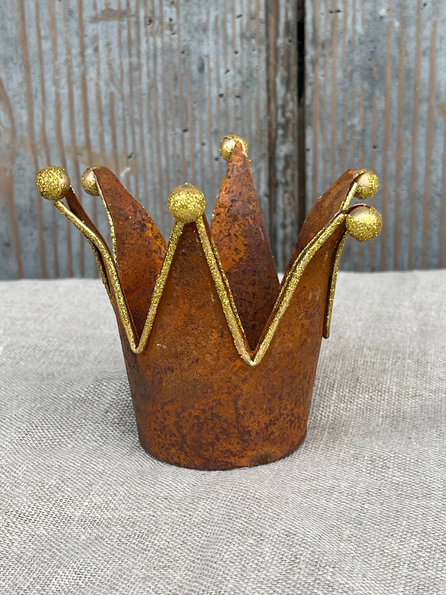 Corona Ruggine Con Decoro Oro