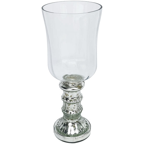 Vaso Con Piedistallo Argento