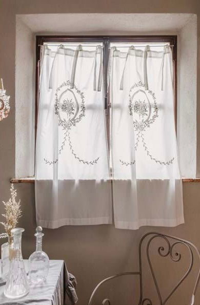 Tenda Finestra Con Decoro Fiori Centrale Candice