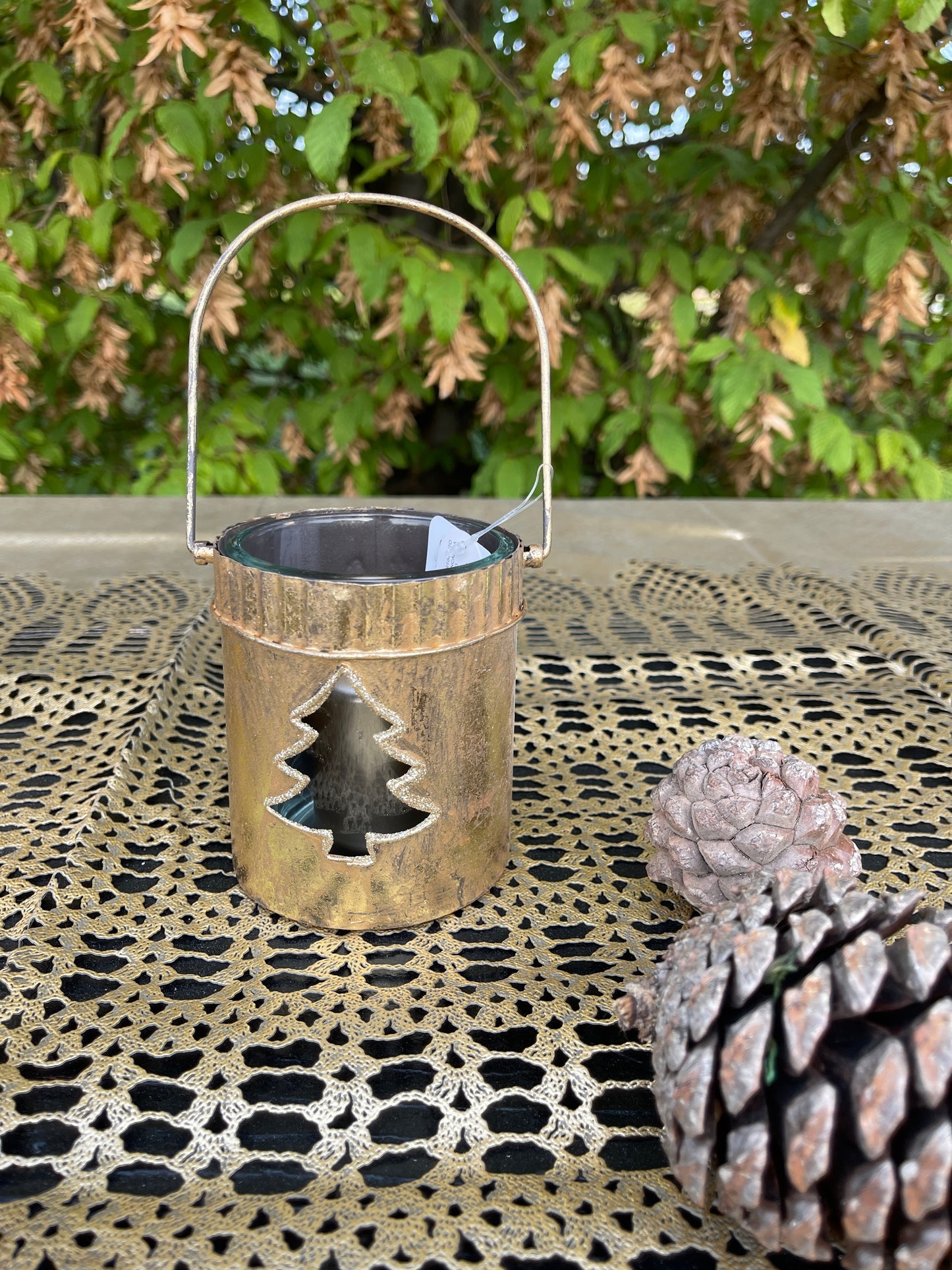 Portacandela Natalizia Oro