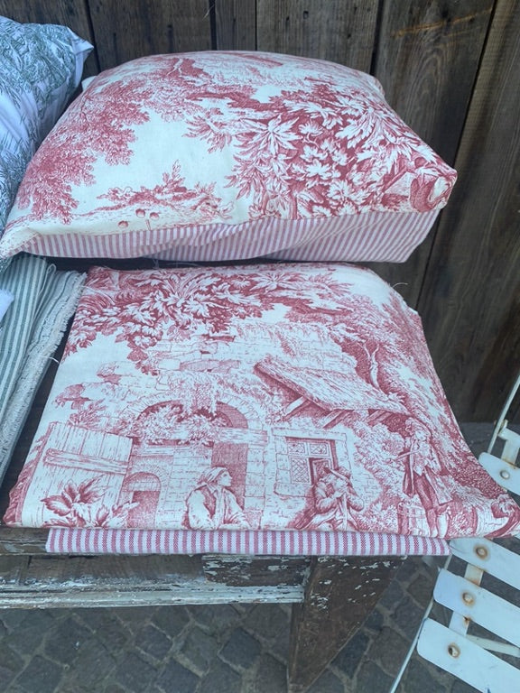 Cuscino In Cotone Toile De Jouy