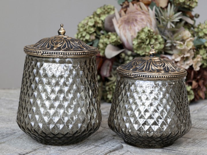 Vaso Con Coperchio Decoro Champagne